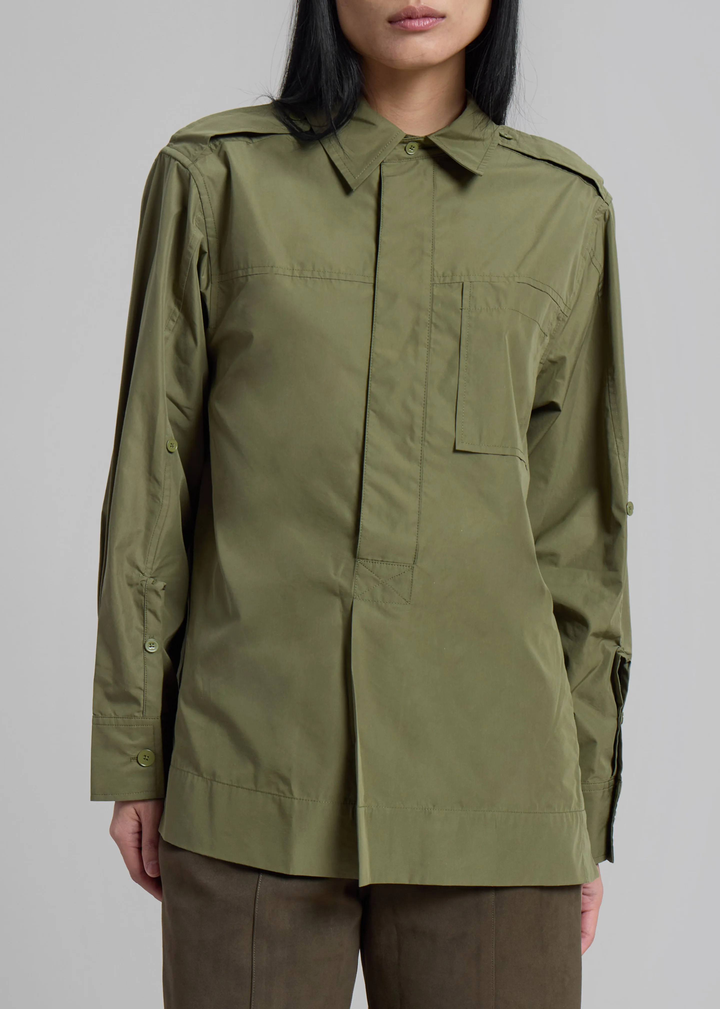 3.1 Phillip Lim Classic Relaxed Shirt - Olive sold by Frankie Shop product image thumbnail 2