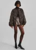 Rotate Pleated Bomber Jacket - Chocolate Brown sold by Frankie Shop