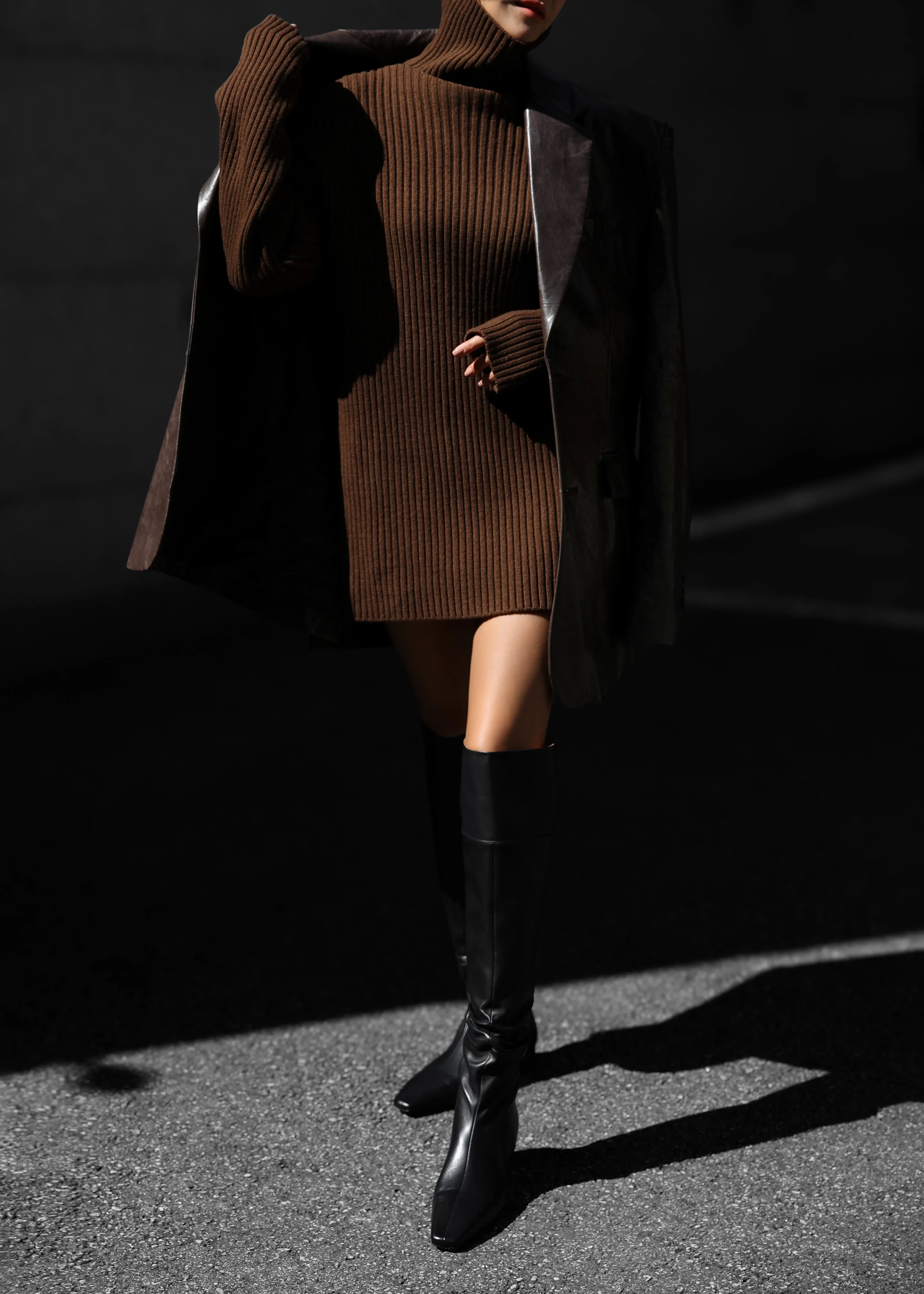 Thelma Ribbed Sweater Dress - Brown sold by Frankie Shop product image thumbnail 5