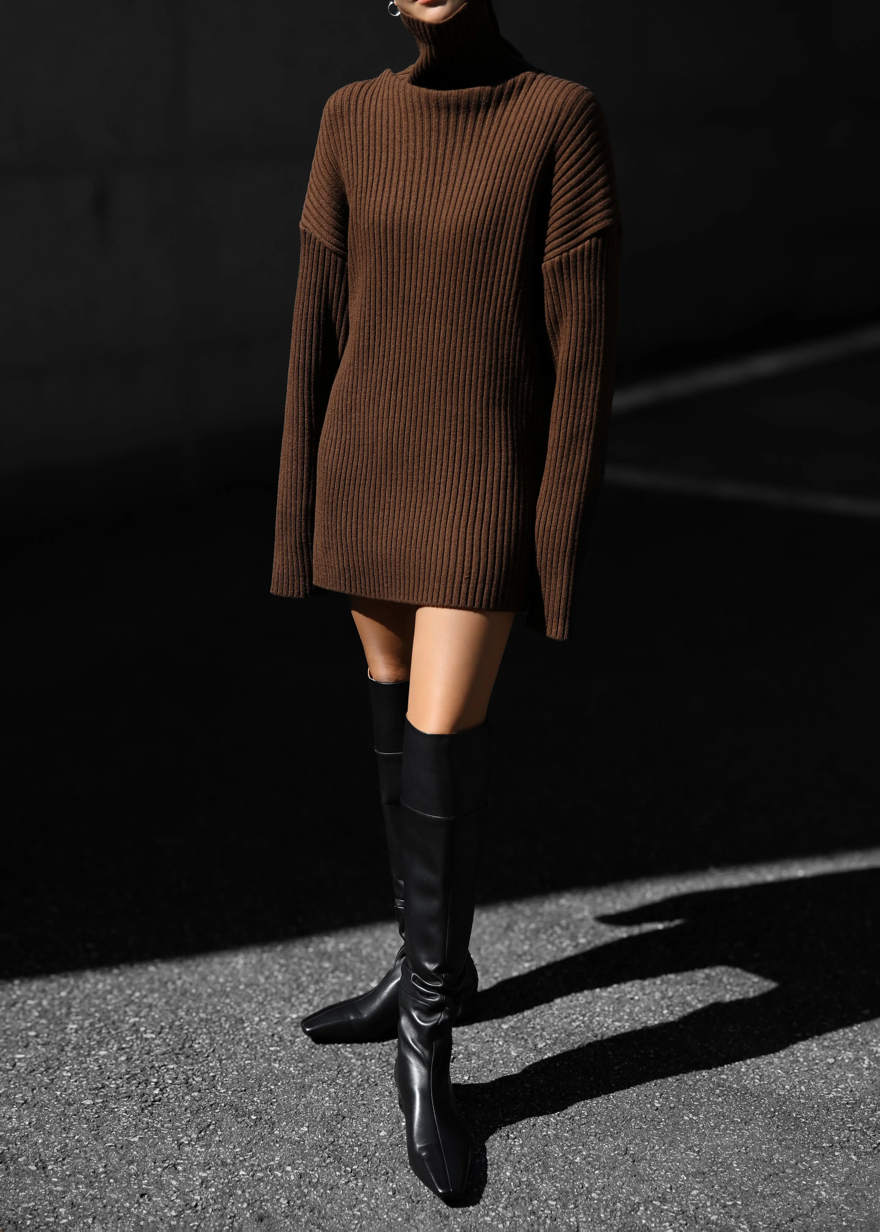 Thelma Ribbed Sweater Dress - Brown sold by Frankie Shop product image thumbnail 2