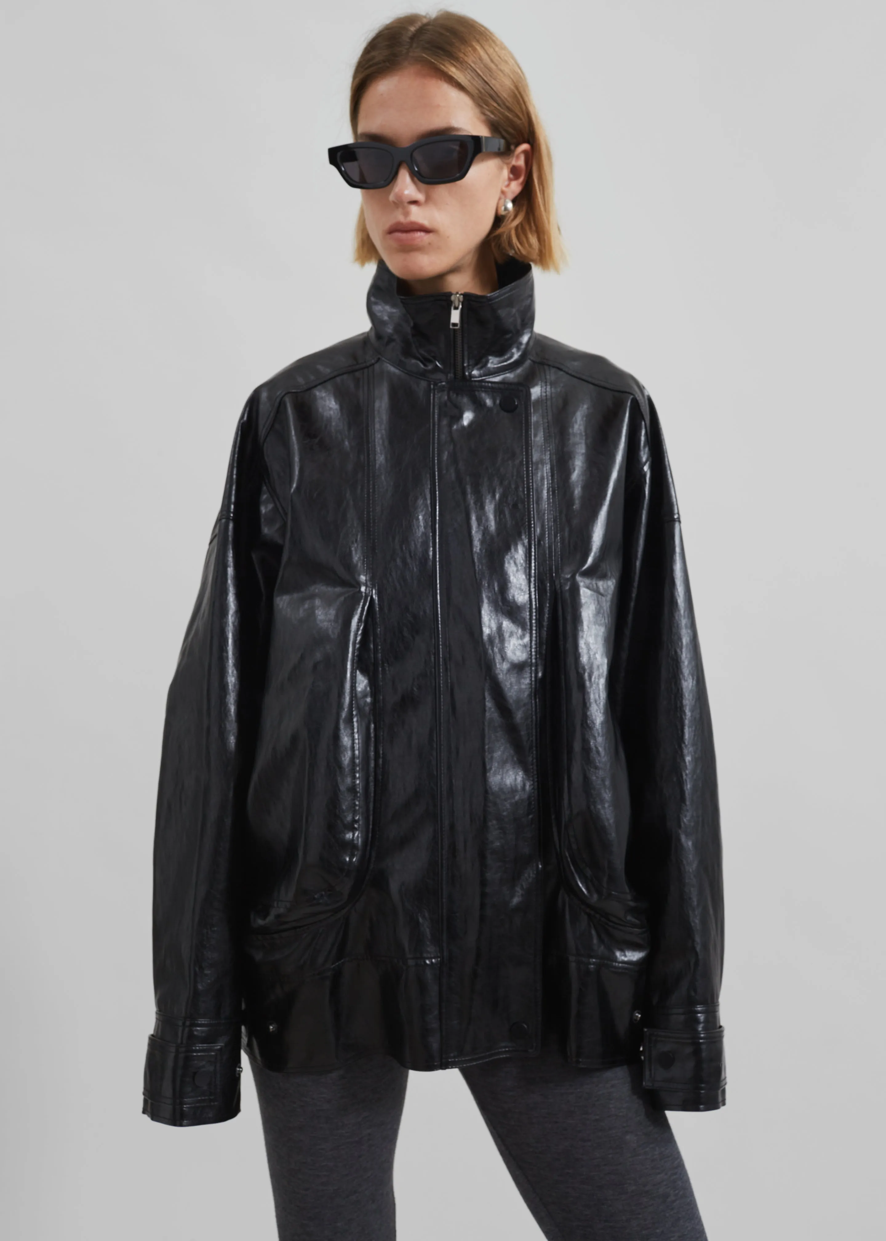 Savannah Faux Leather Jacket - Black sold by Frankie Shop product image thumbnail 4