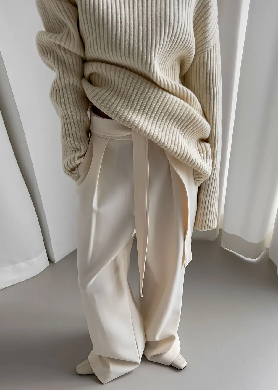 Thelma Ribbed Sweater Dress - Cream sold by Frankie Shop product image thumbnail 3