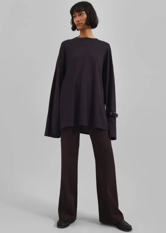 Rio Oversized Sleeve Tee - Dark Plum sold by Frankie Shop