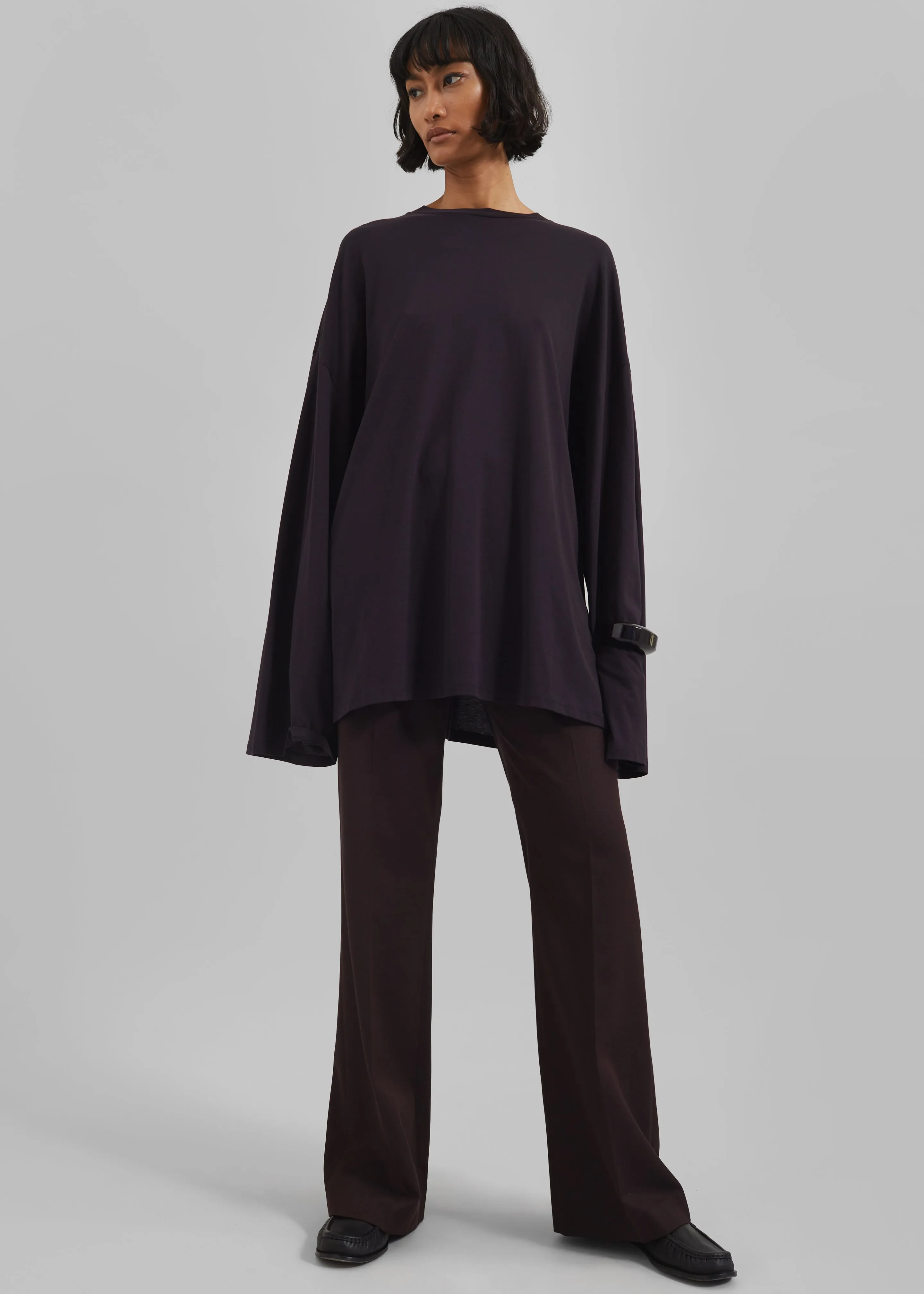 Rio Oversized Sleeve Tee - Dark Plum sold by Frankie Shop