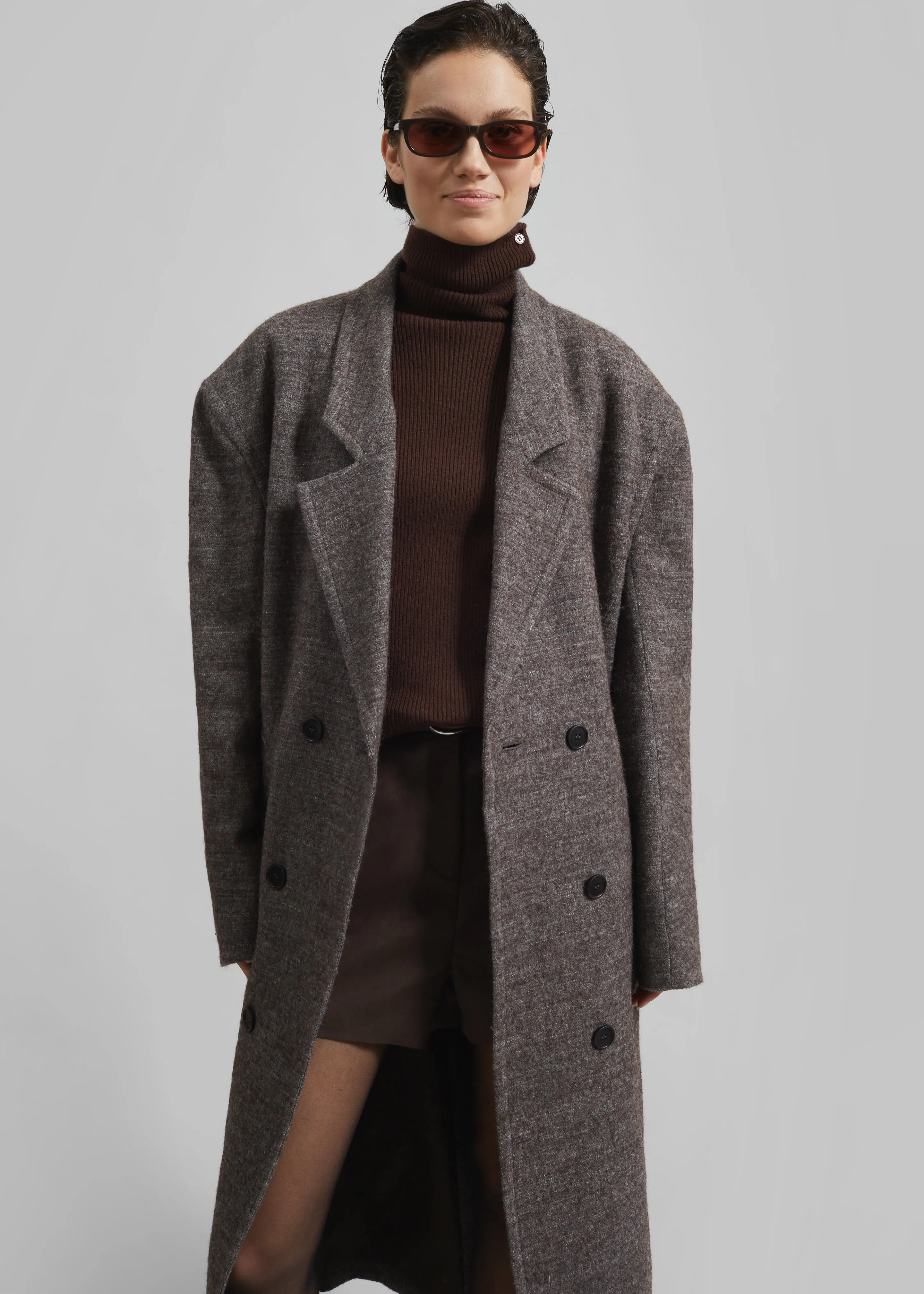 Low Classic Melange Wool Oversized Coat - Grey sold by Frankie Shop product image thumbnail 2