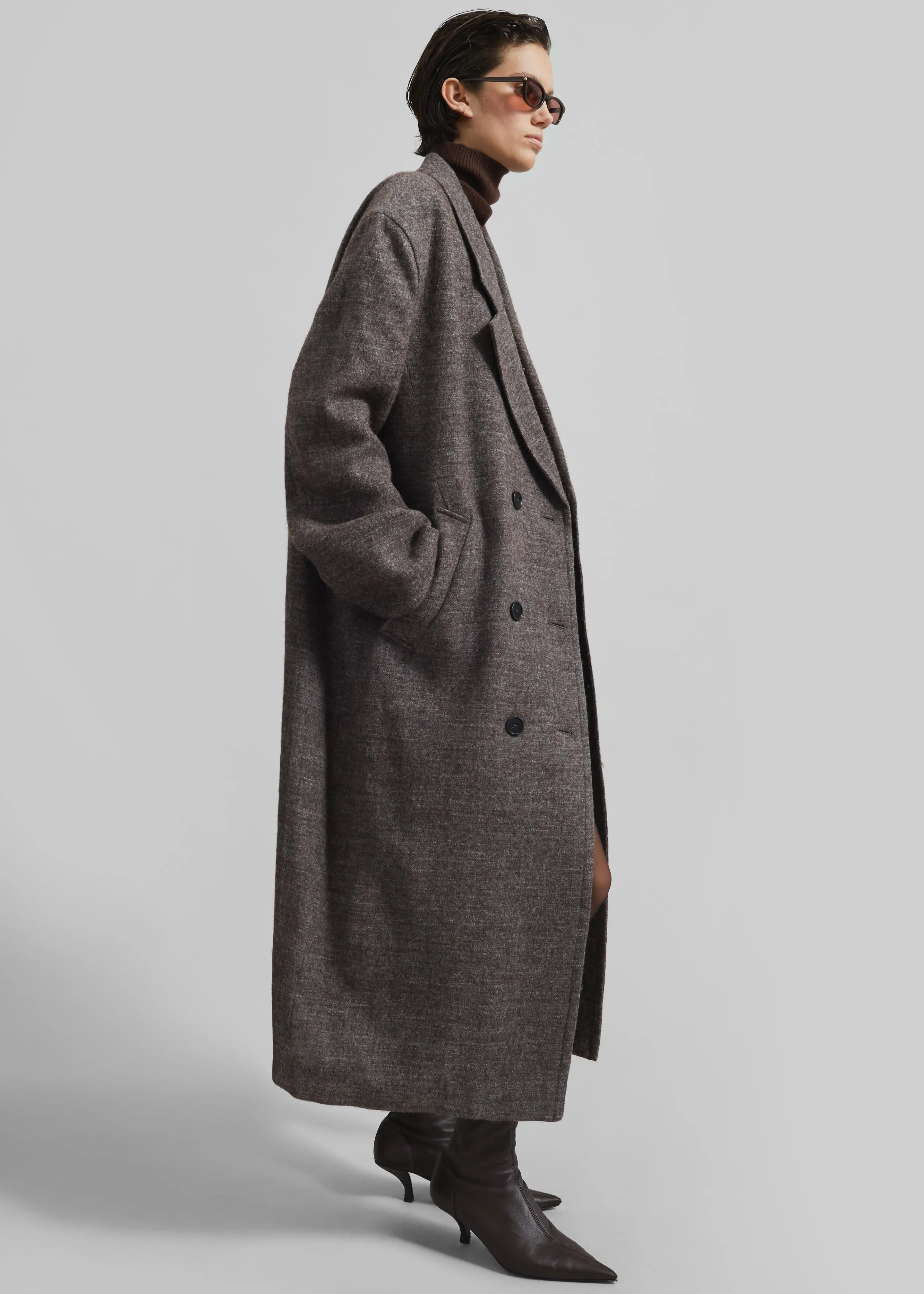 Low Classic Melange Wool Oversized Coat - Grey sold by Frankie Shop product image thumbnail 5