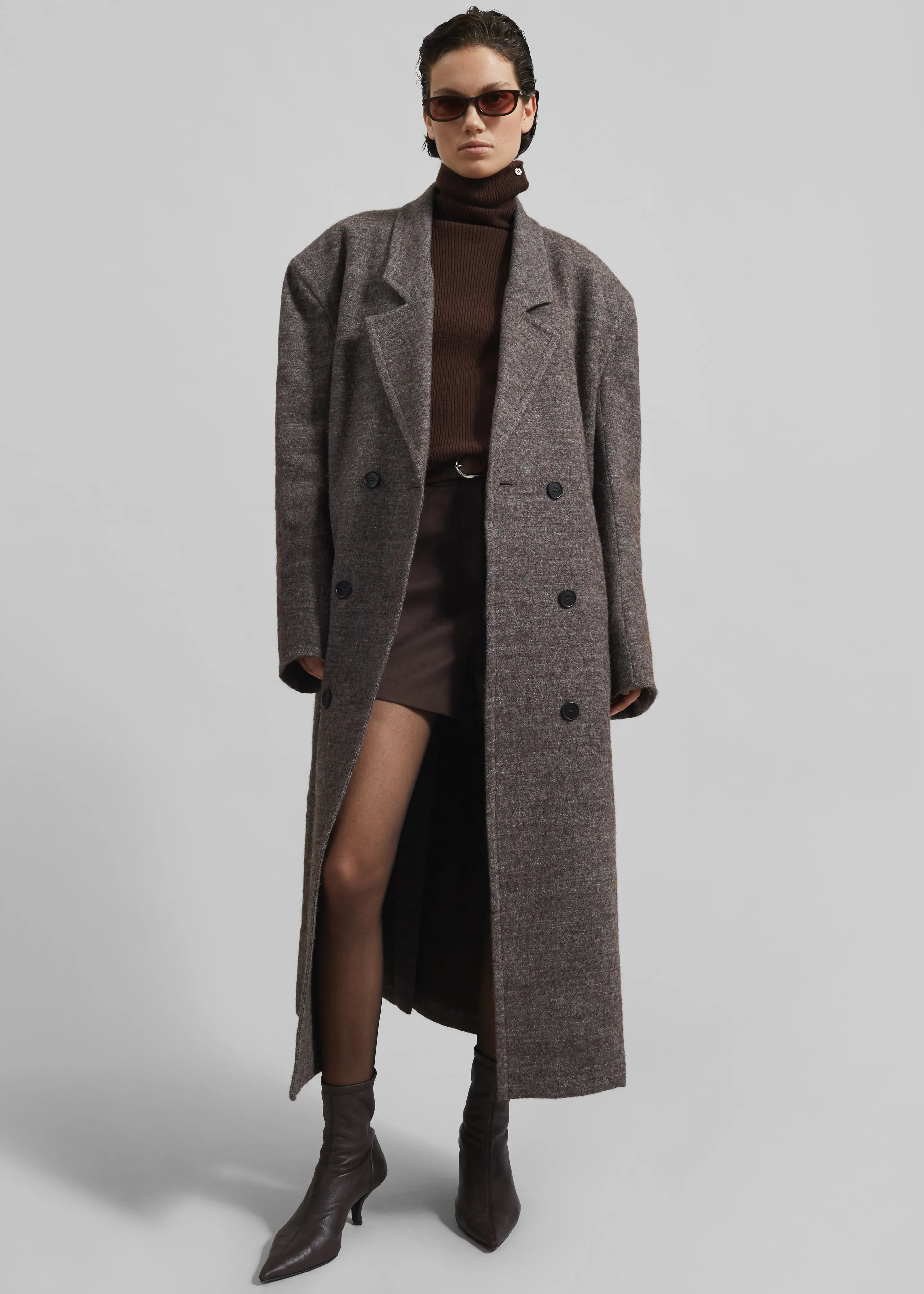 Low Classic Melange Wool Oversized Coat - Grey sold by Frankie Shop product image thumbnail 3
