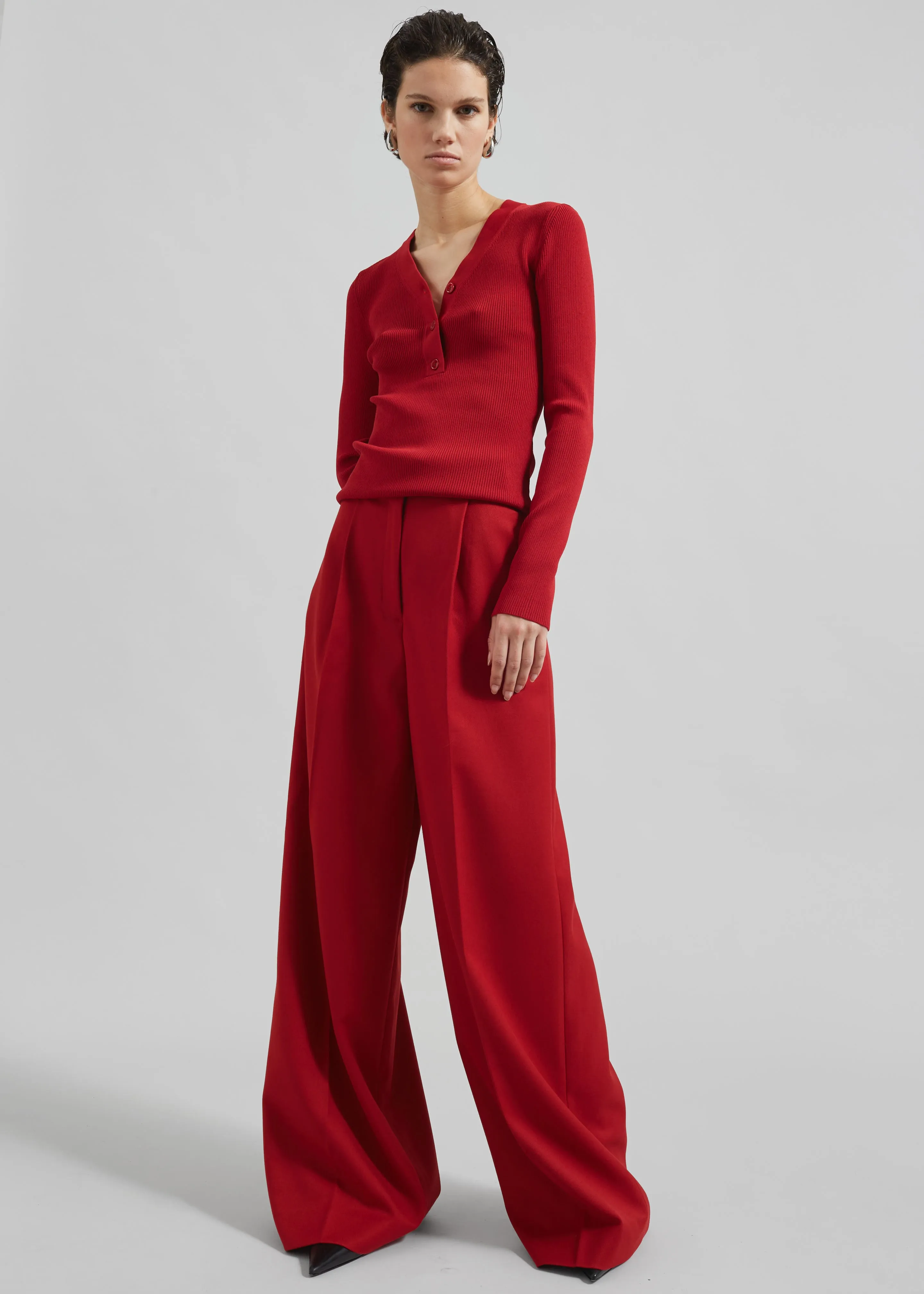 Samsøe Samsøe Saleonore V-neck - Scarlet Sage sold by Frankie Shop product image thumbnail 5