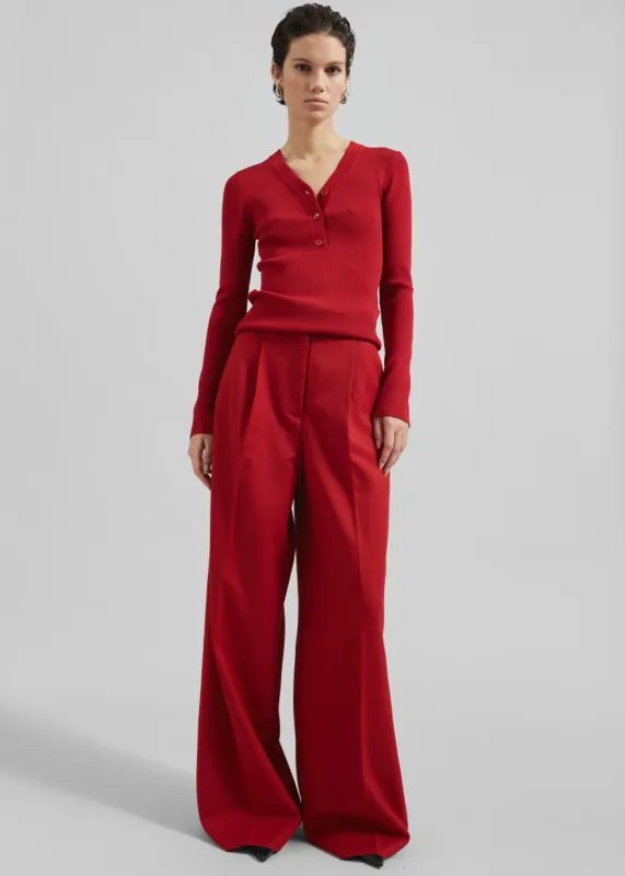 Samsøe Samsøe Saleonore V-neck - Scarlet Sage made by Frankie Shop