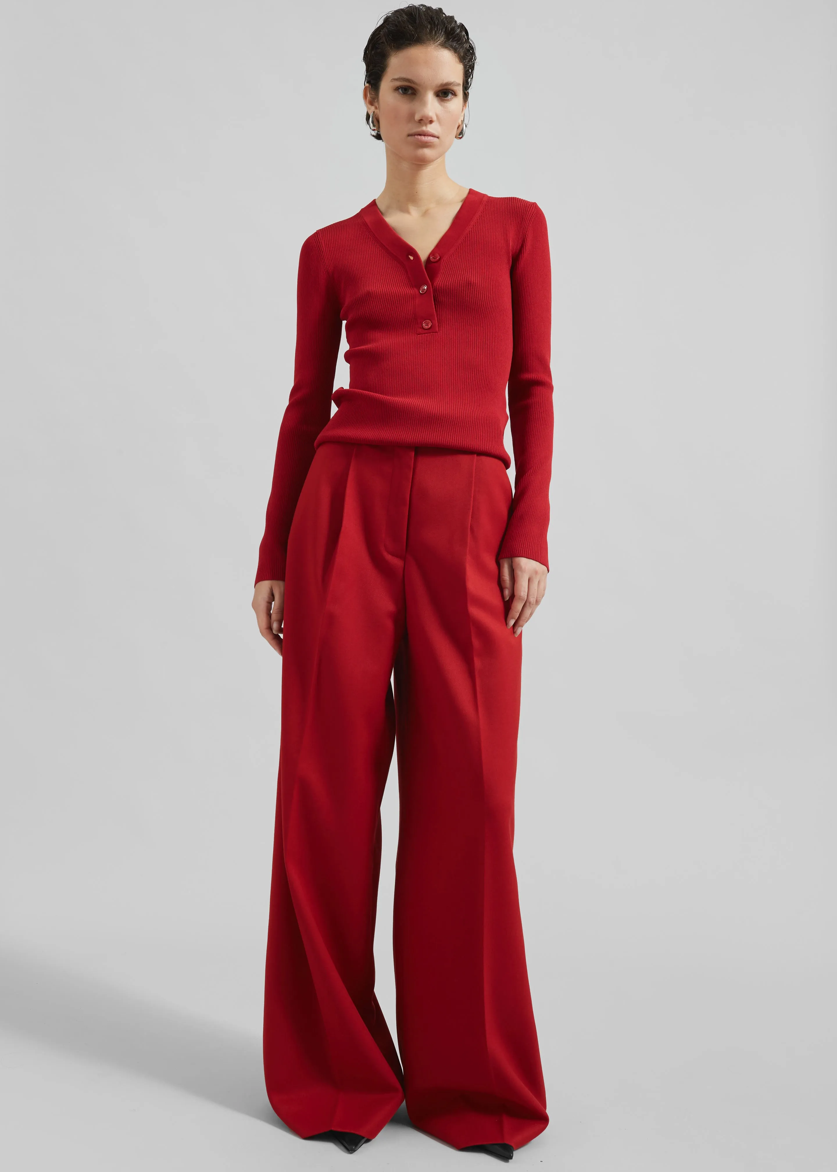 Samsøe Samsøe Saleonore V-neck - Scarlet Sage sold by Frankie Shop