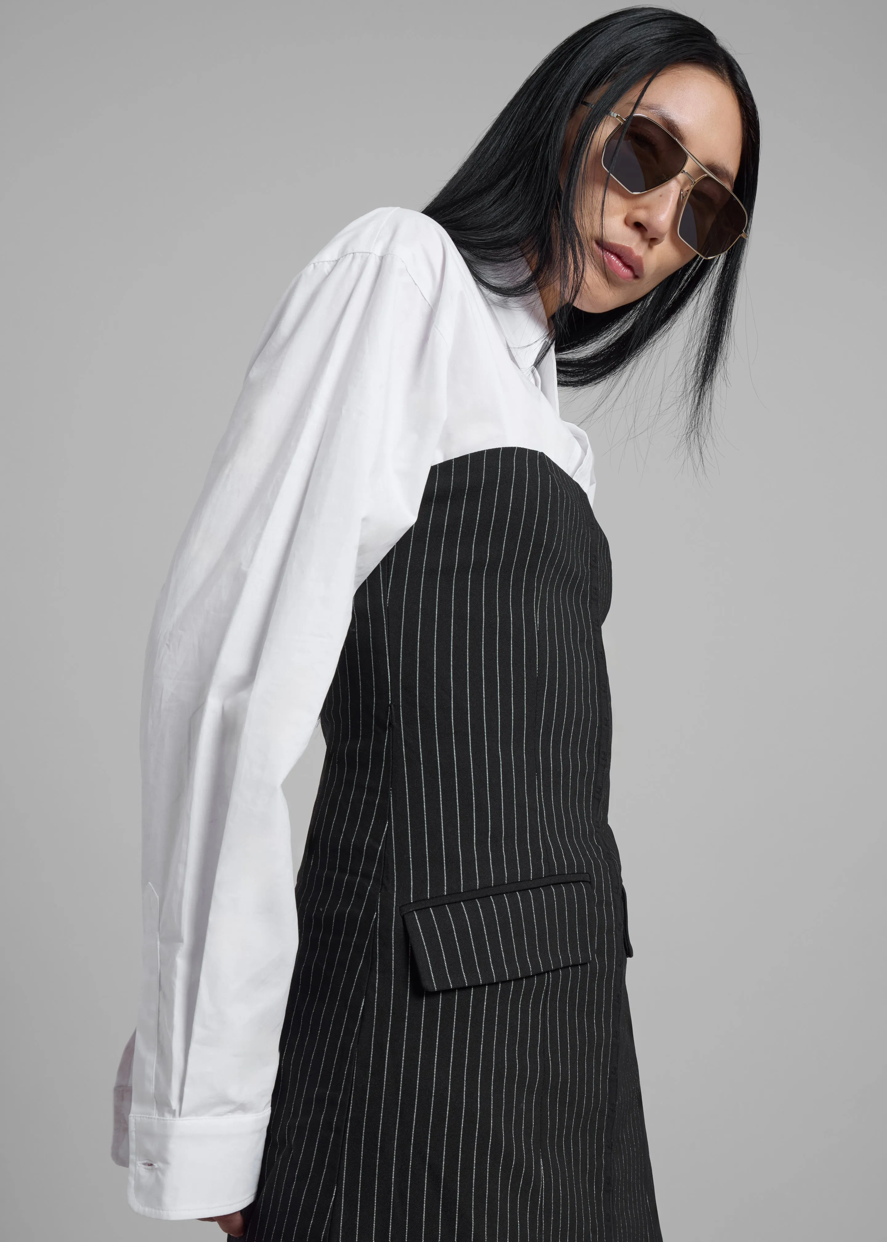 Rotate Stretchy Strapless Top - Black Pinstripe sold by Frankie Shop product image thumbnail 5