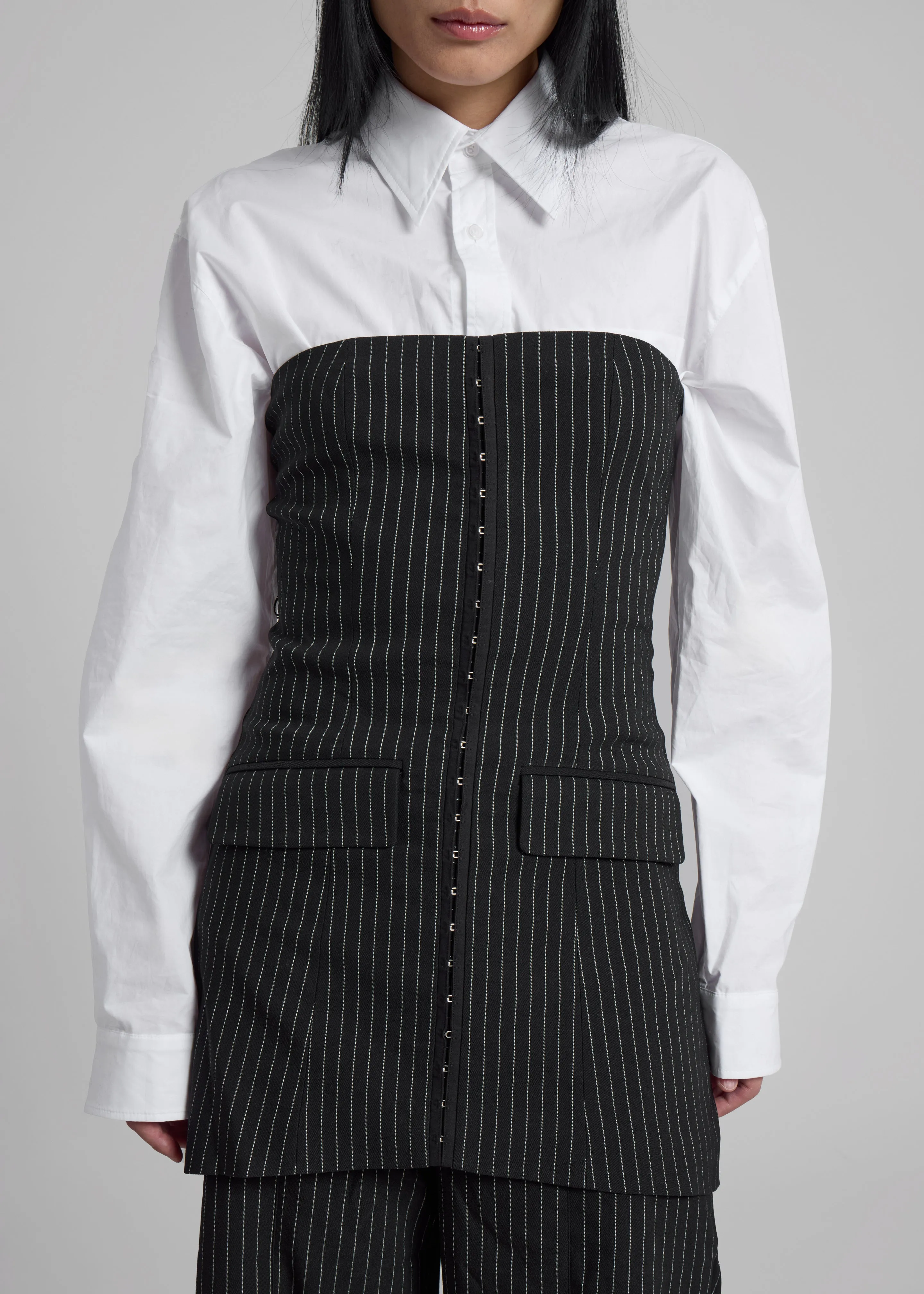 Rotate Stretchy Strapless Top - Black Pinstripe sold by Frankie Shop product image thumbnail 4