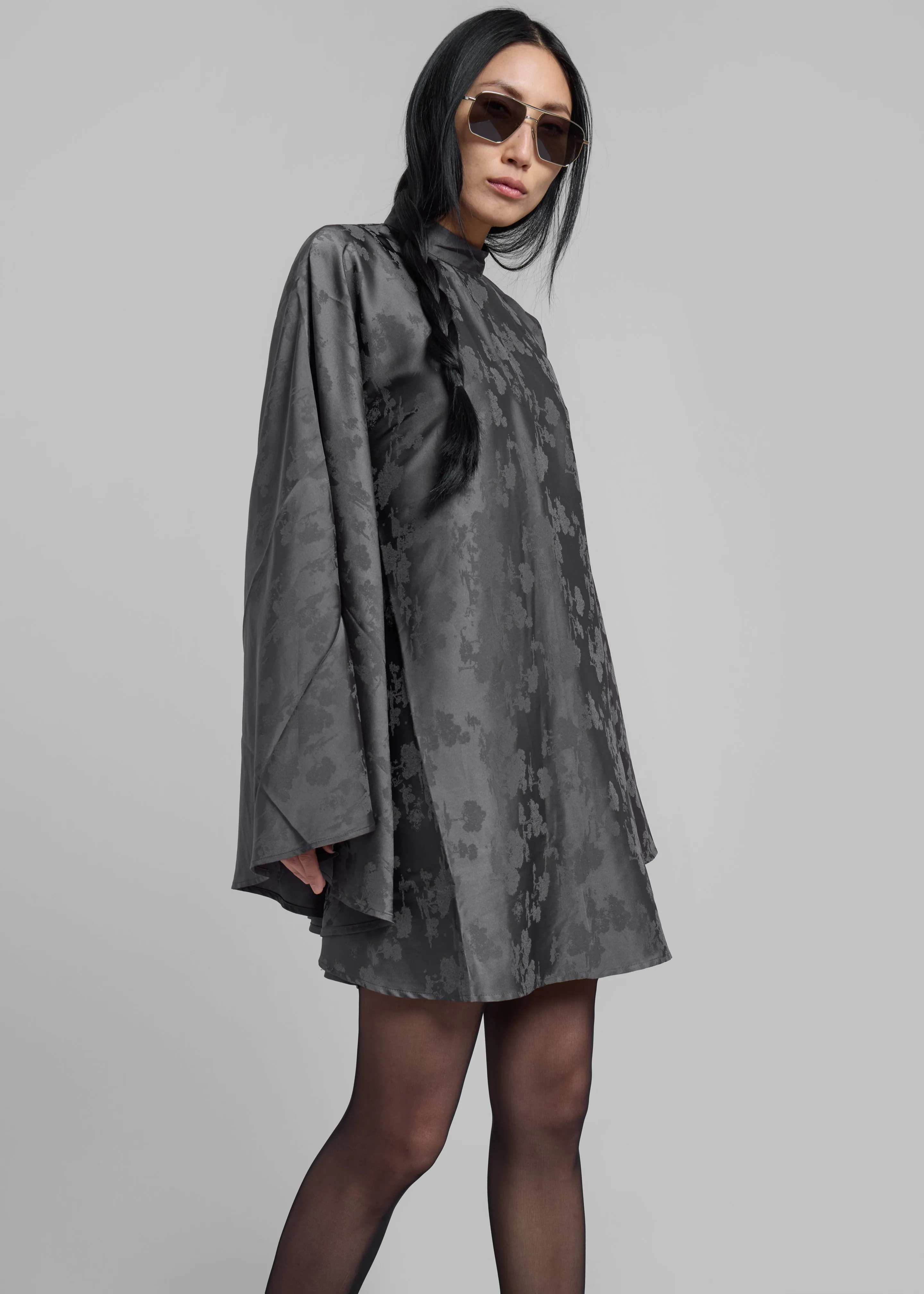 Rotate Bat Sleeve Mini Dress - Gray Print sold by Frankie Shop product image thumbnail 2