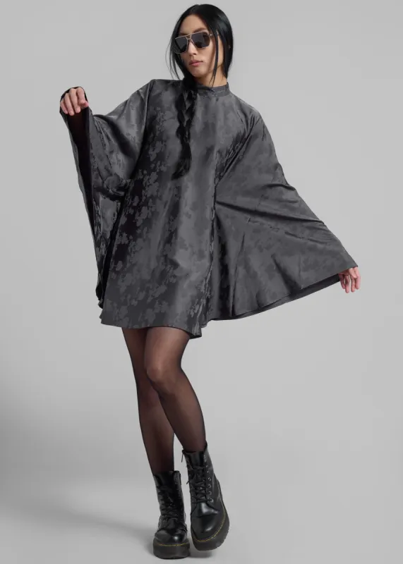 Rotate Bat Sleeve Mini Dress - Gray Print made by Frankie Shop