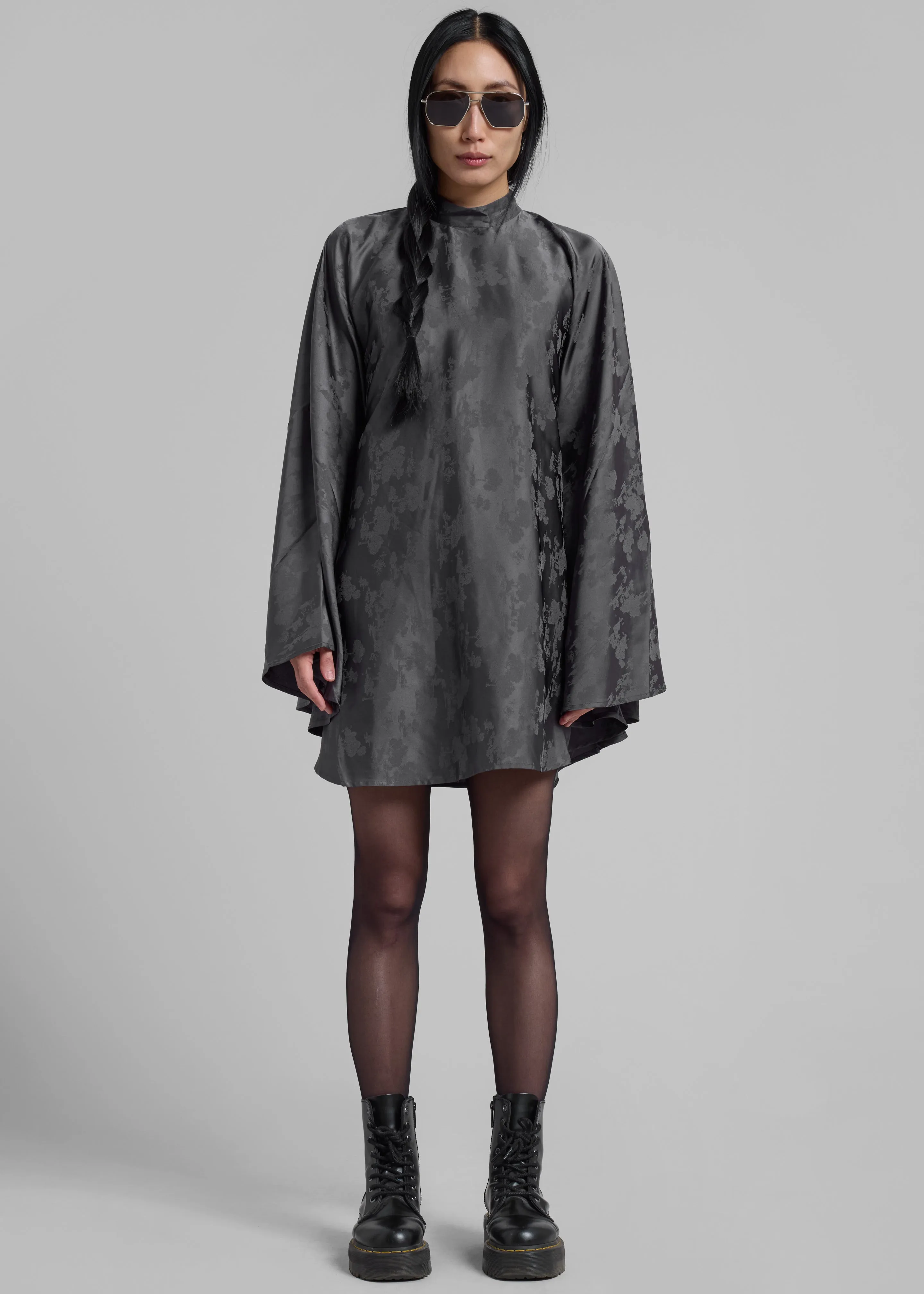 Rotate Bat Sleeve Mini Dress - Gray Print sold by Frankie Shop product image thumbnail 3