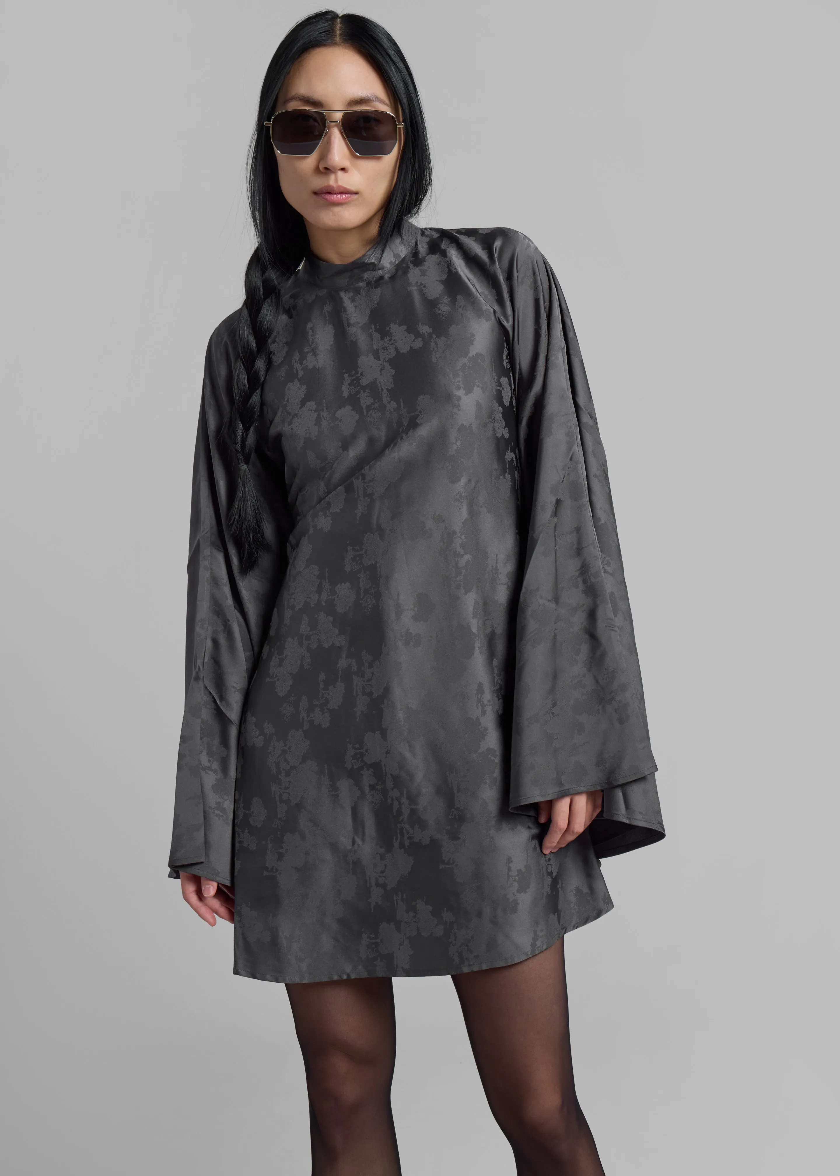 Rotate Bat Sleeve Mini Dress - Gray Print sold by Frankie Shop product image thumbnail 5