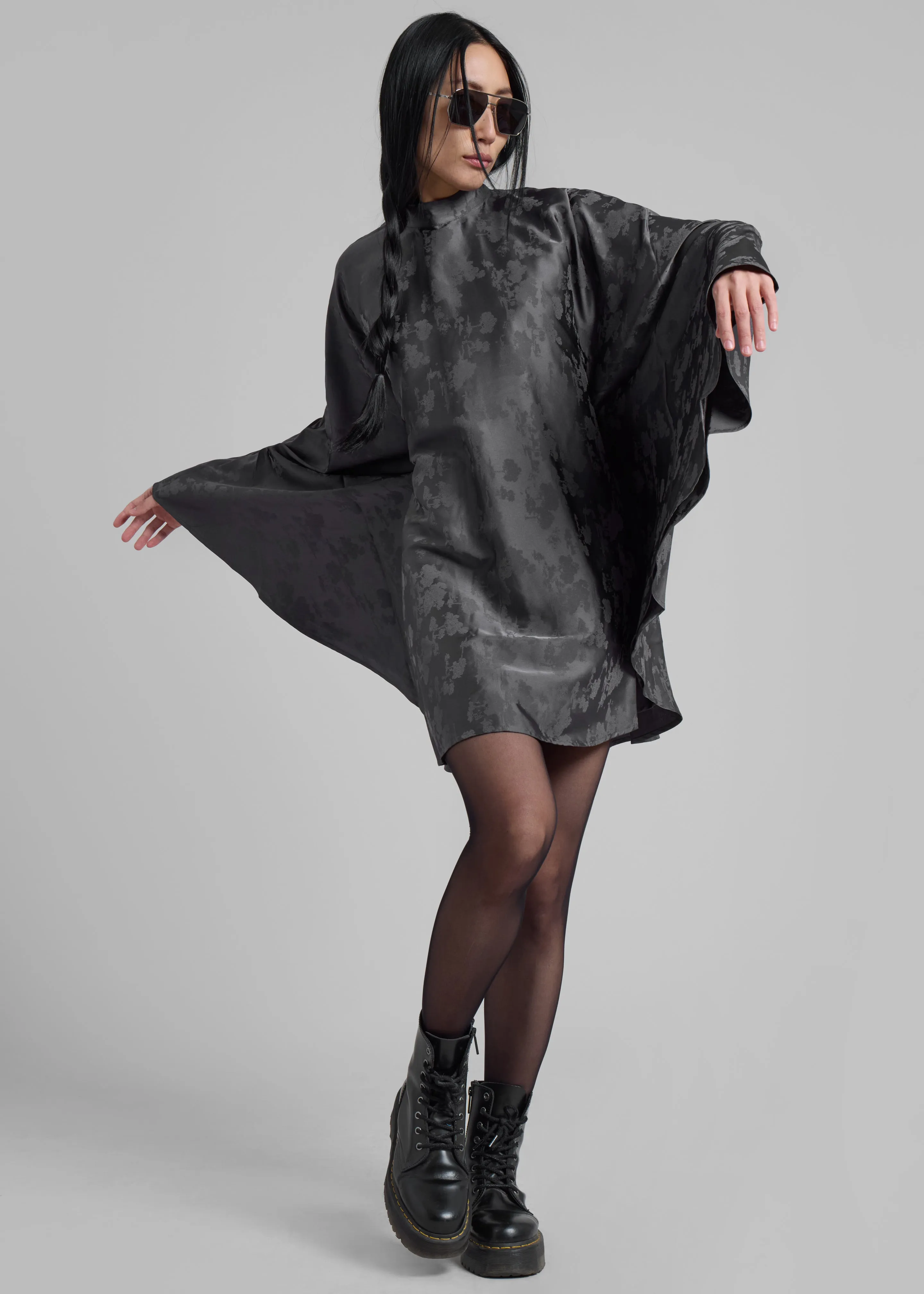 Rotate Bat Sleeve Mini Dress - Gray Print sold by Frankie Shop product image thumbnail 4