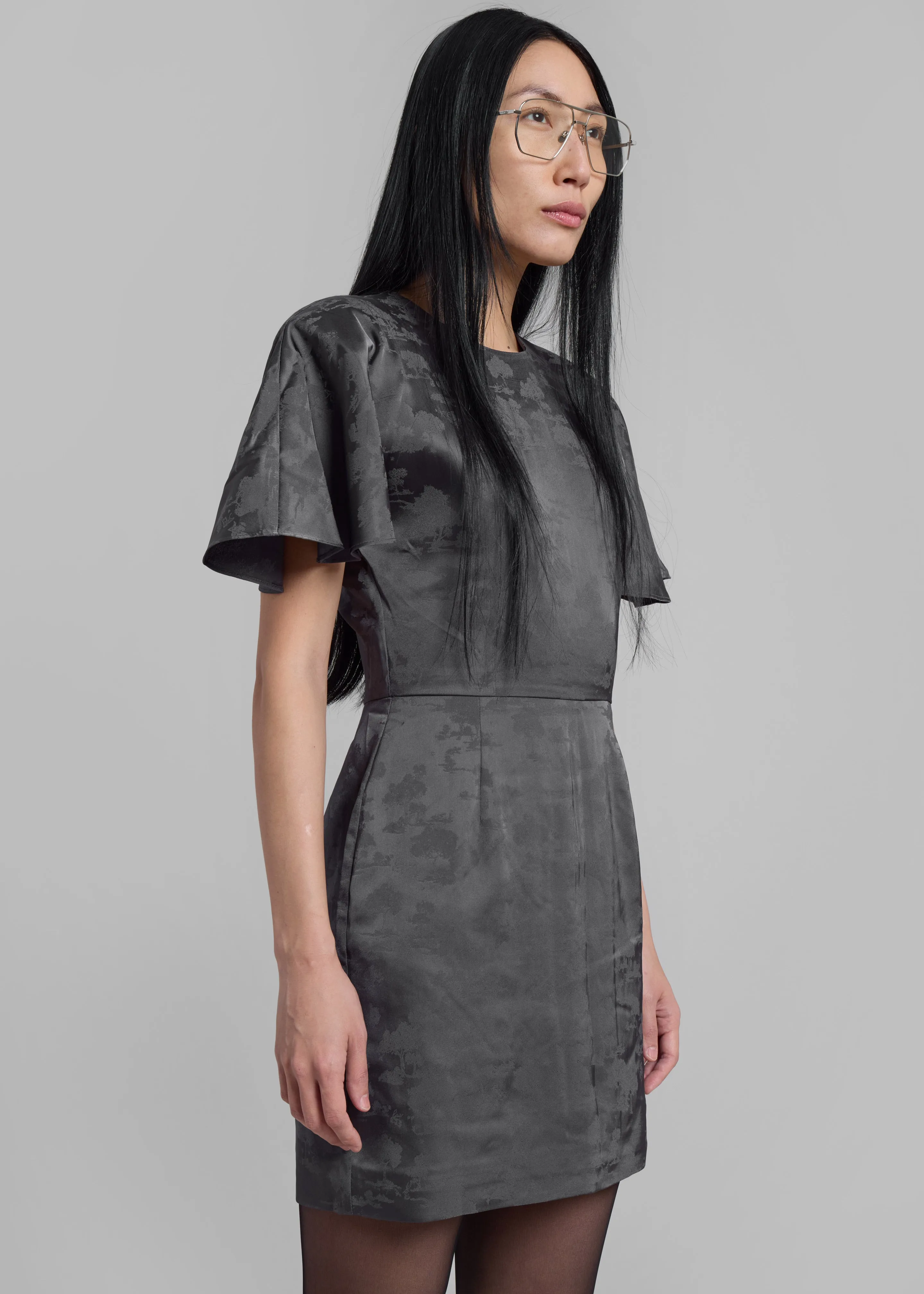 Rotate Short Sleeve Mini Dress - Gray Print sold by Frankie Shop product image thumbnail 4