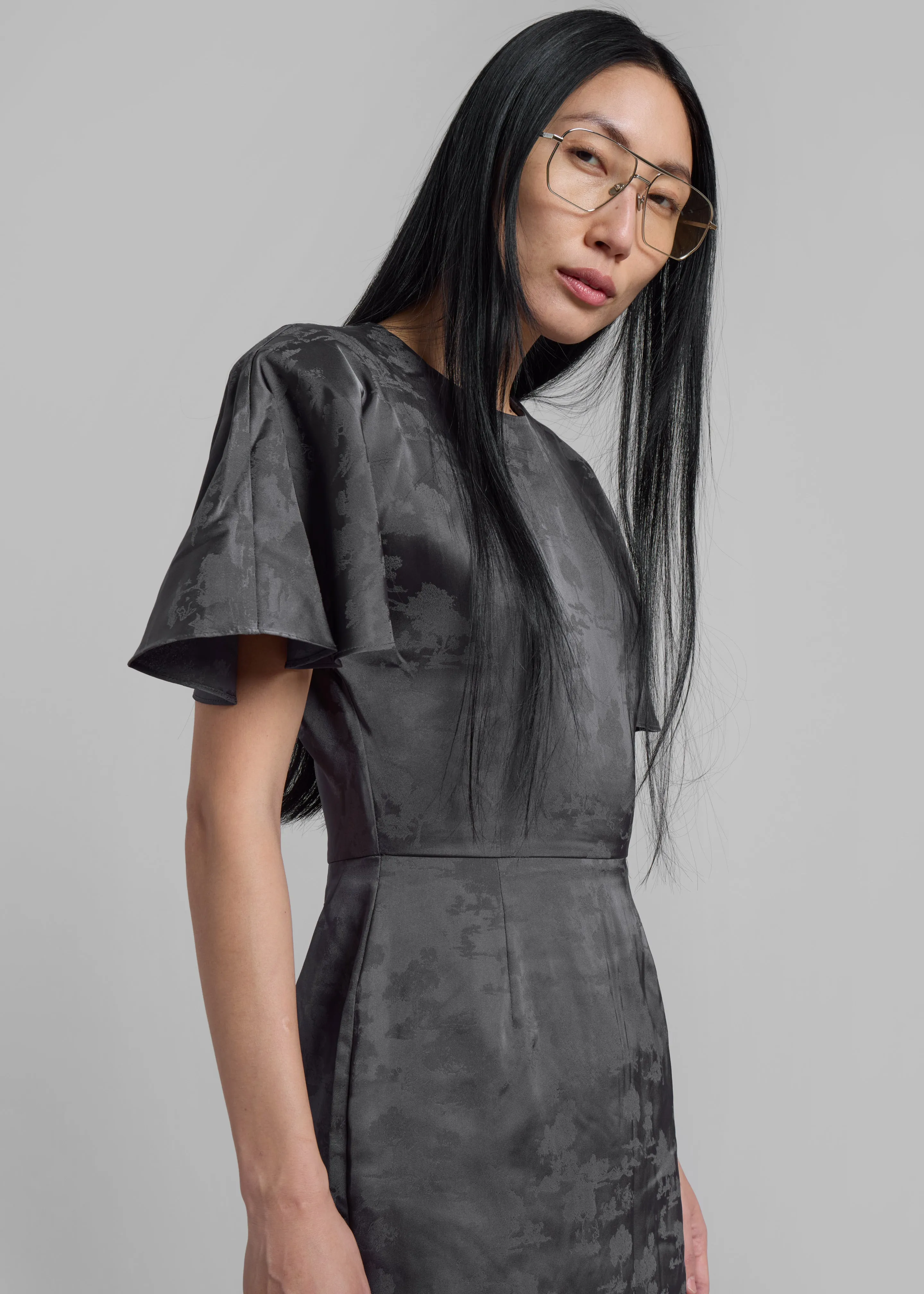 Rotate Short Sleeve Mini Dress - Gray Print sold by Frankie Shop product image thumbnail 2