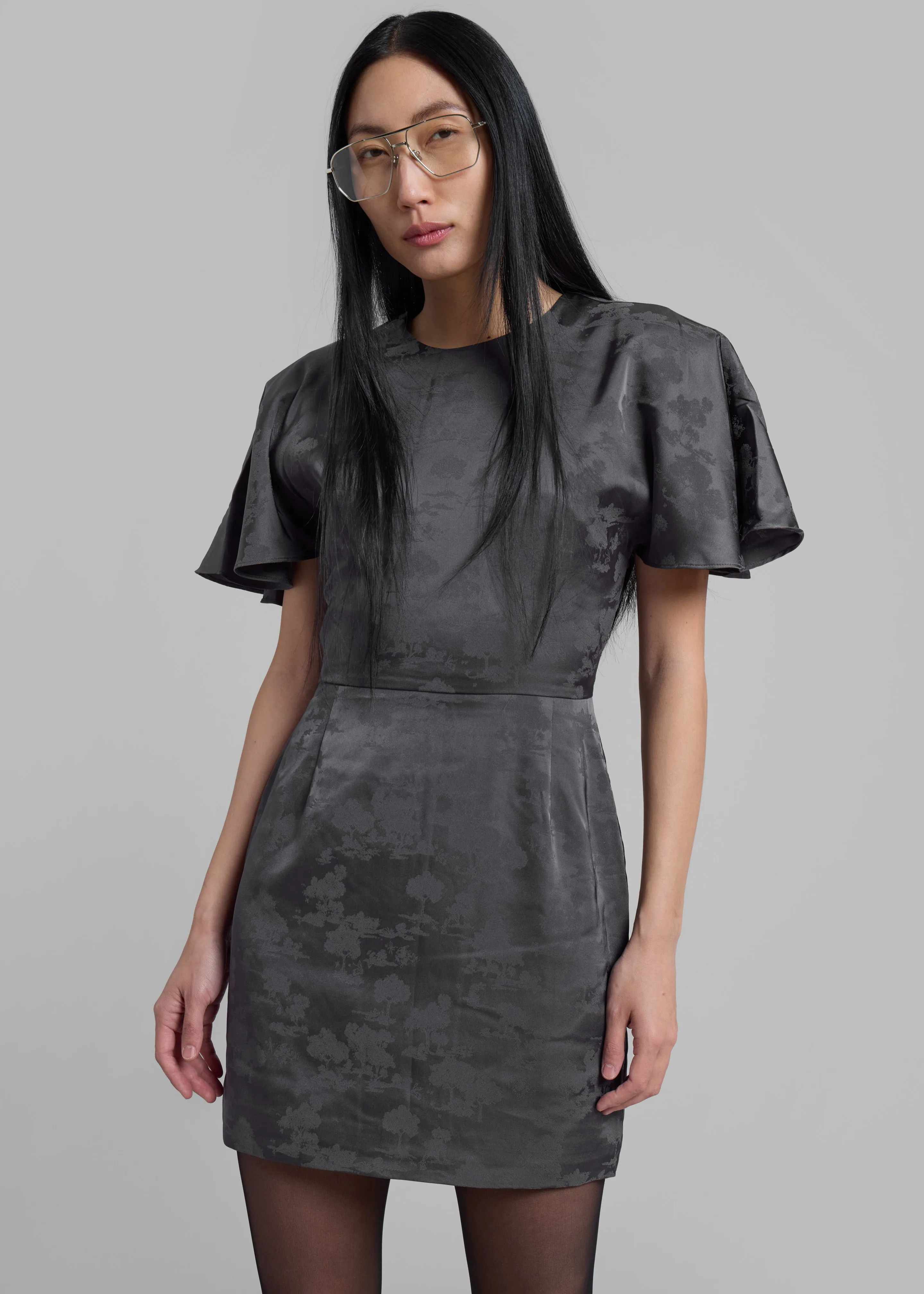 Rotate Short Sleeve Mini Dress - Gray Print sold by Frankie Shop product image thumbnail 3