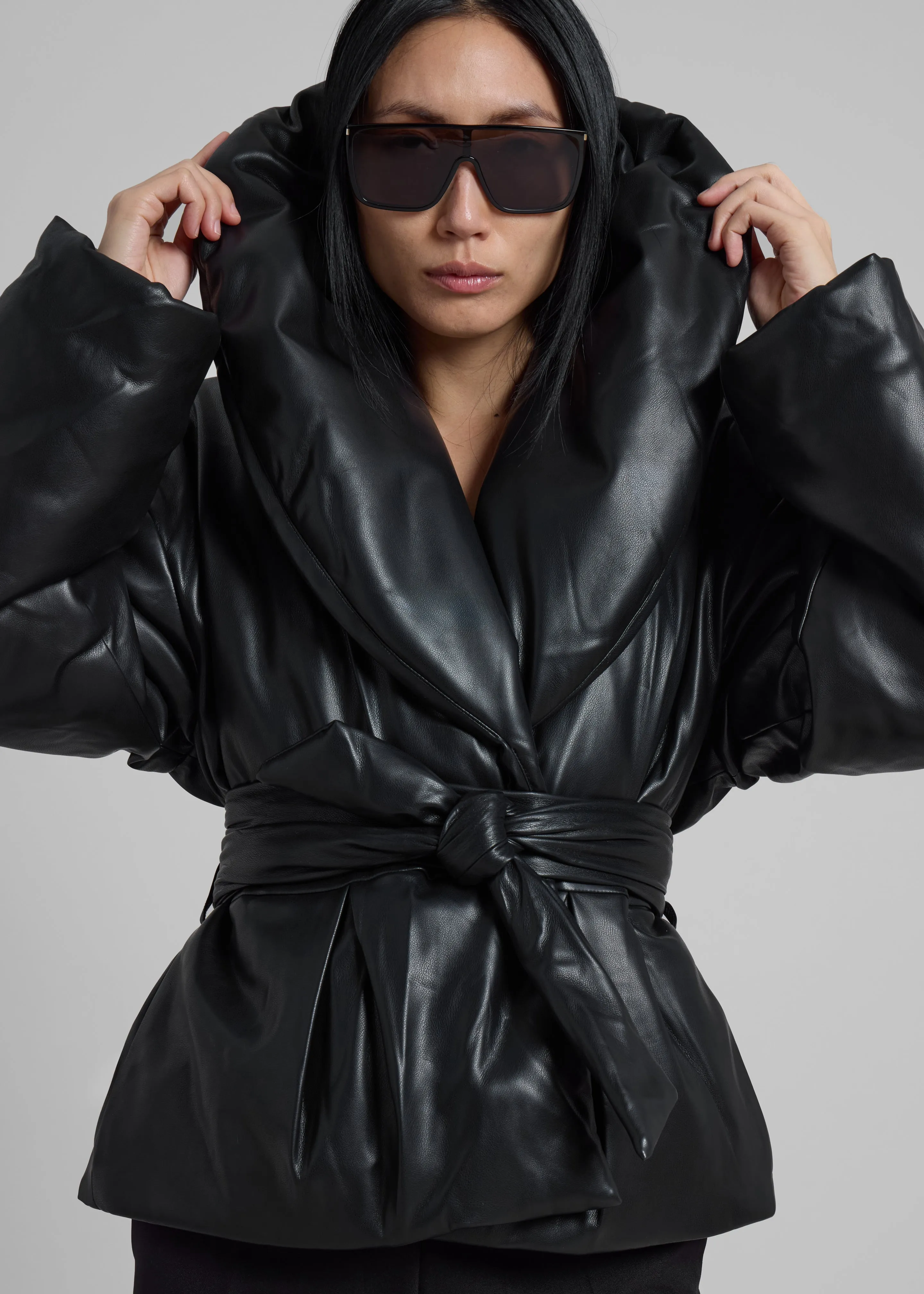 Rotate Belted Puffer Jacket - Black sold by Frankie Shop