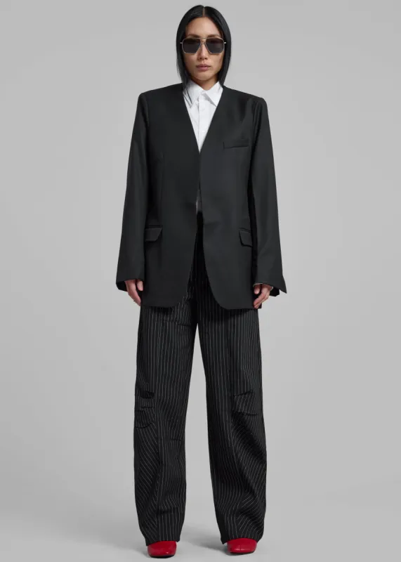 Gillian Collarless Blazer - Black sold by Frankie Shop