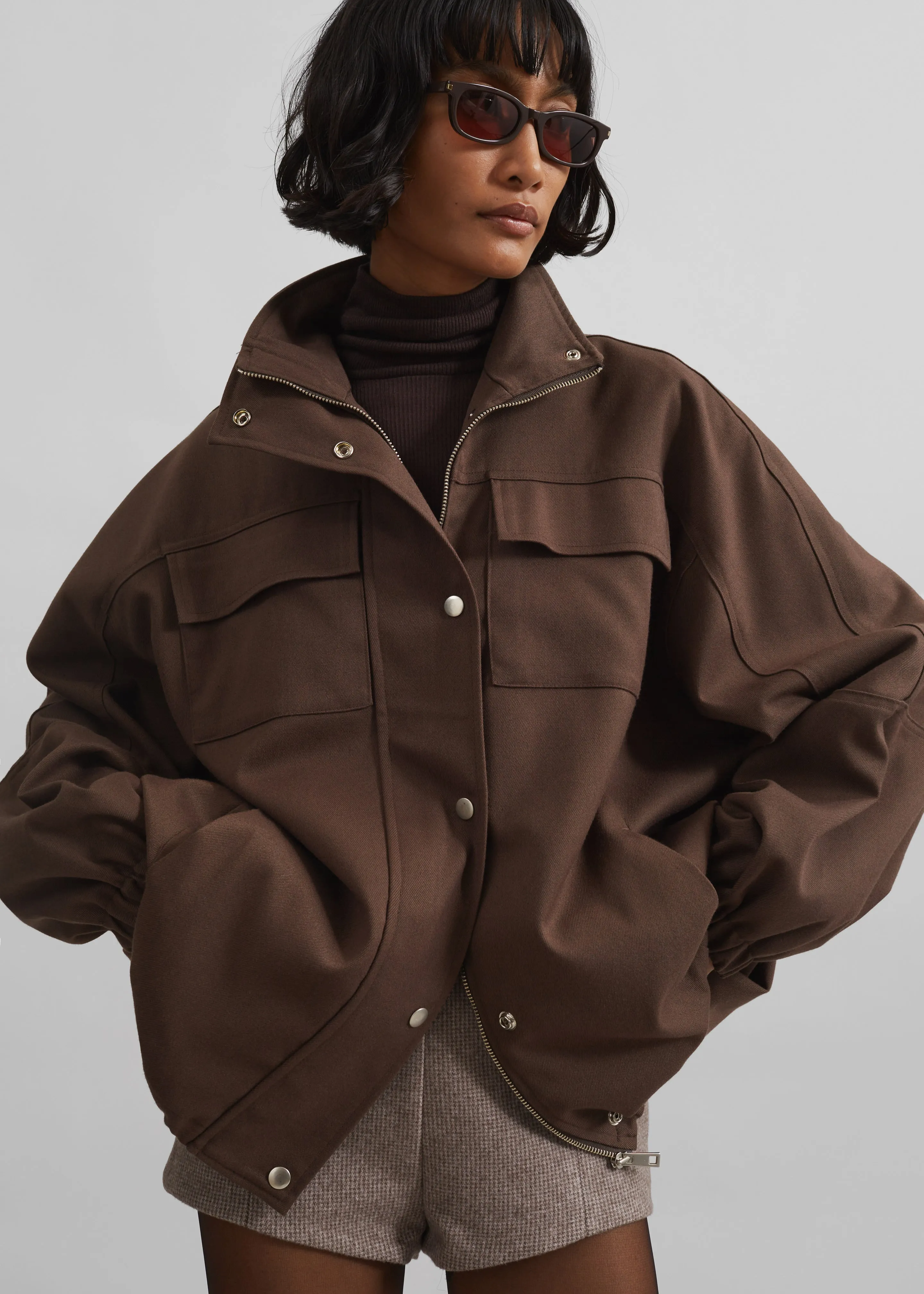 Monroy Utility Jacket - Brown sold by Frankie Shop