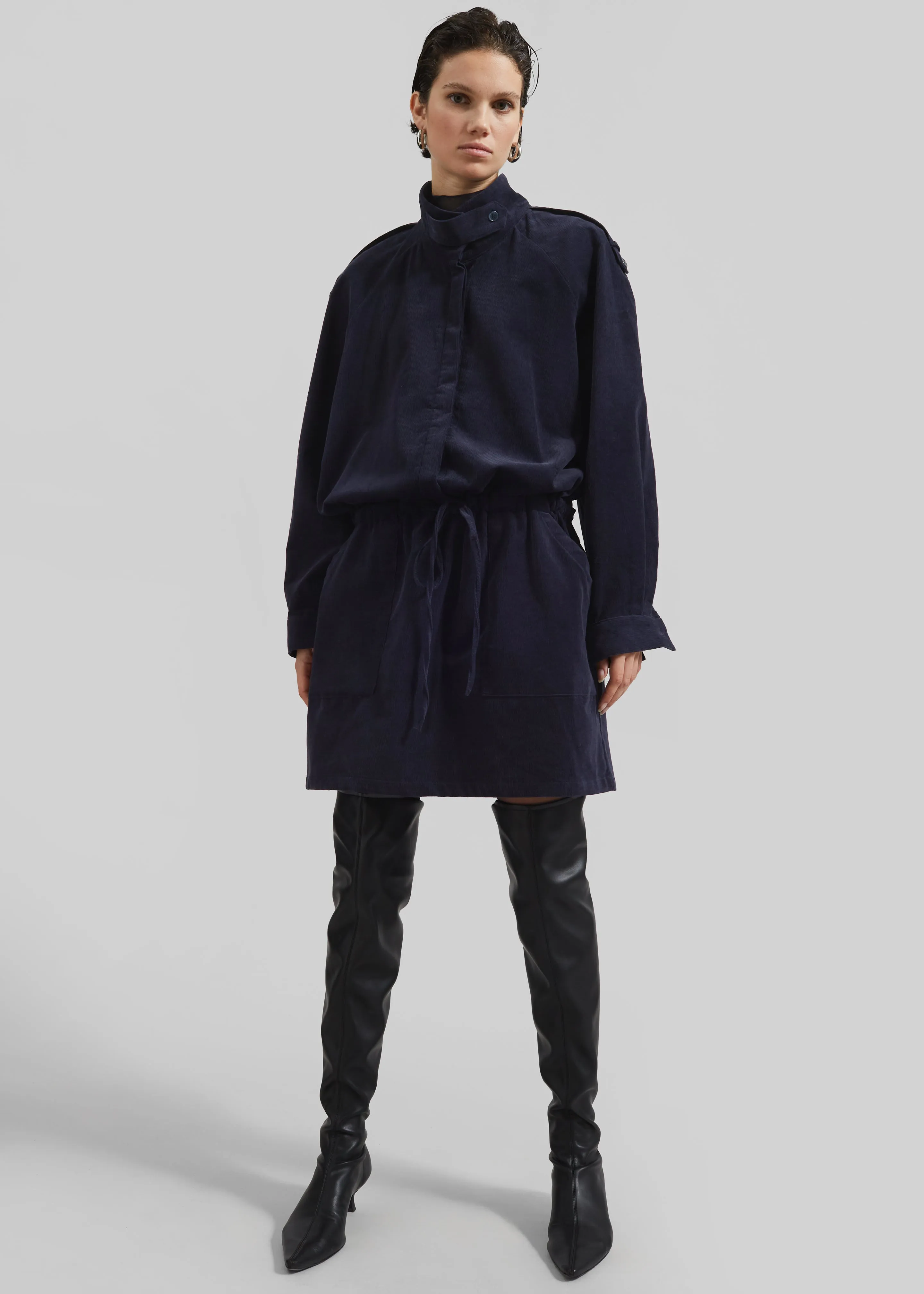 Sibelle Corduroy Dress - Navy sold by Frankie Shop product image thumbnail 4
