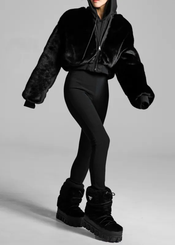 Vaud Reversible Cropped Bomber - Black sold by Frankie Shop