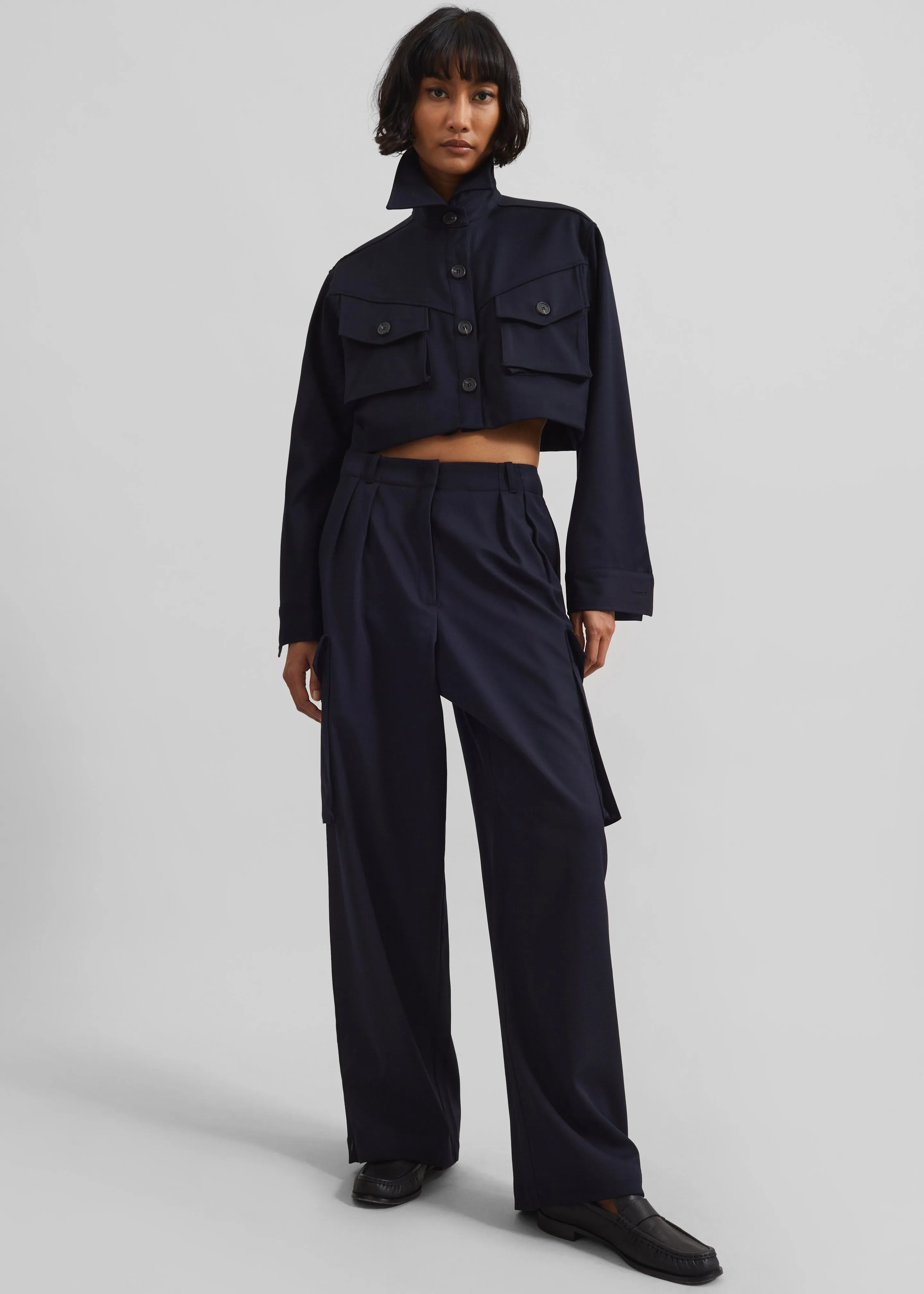 Kiora Cropped Jacket - Navy sold by Frankie Shop product image thumbnail 3
