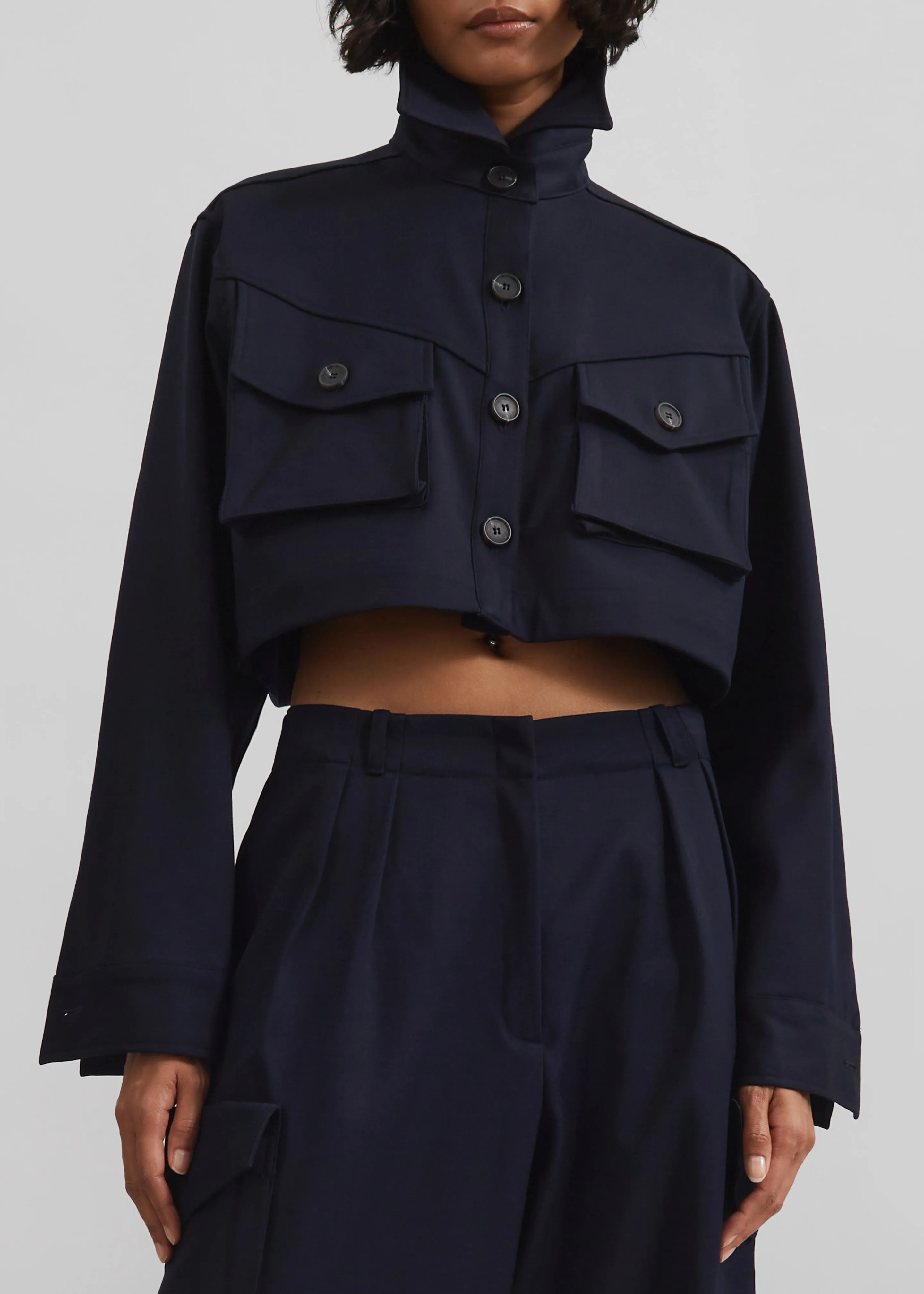 Kiora Cropped Jacket - Navy sold by Frankie Shop product image thumbnail 4