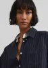 Lorna Shirt - Navy/White Pinstripe sold by Frankie Shop