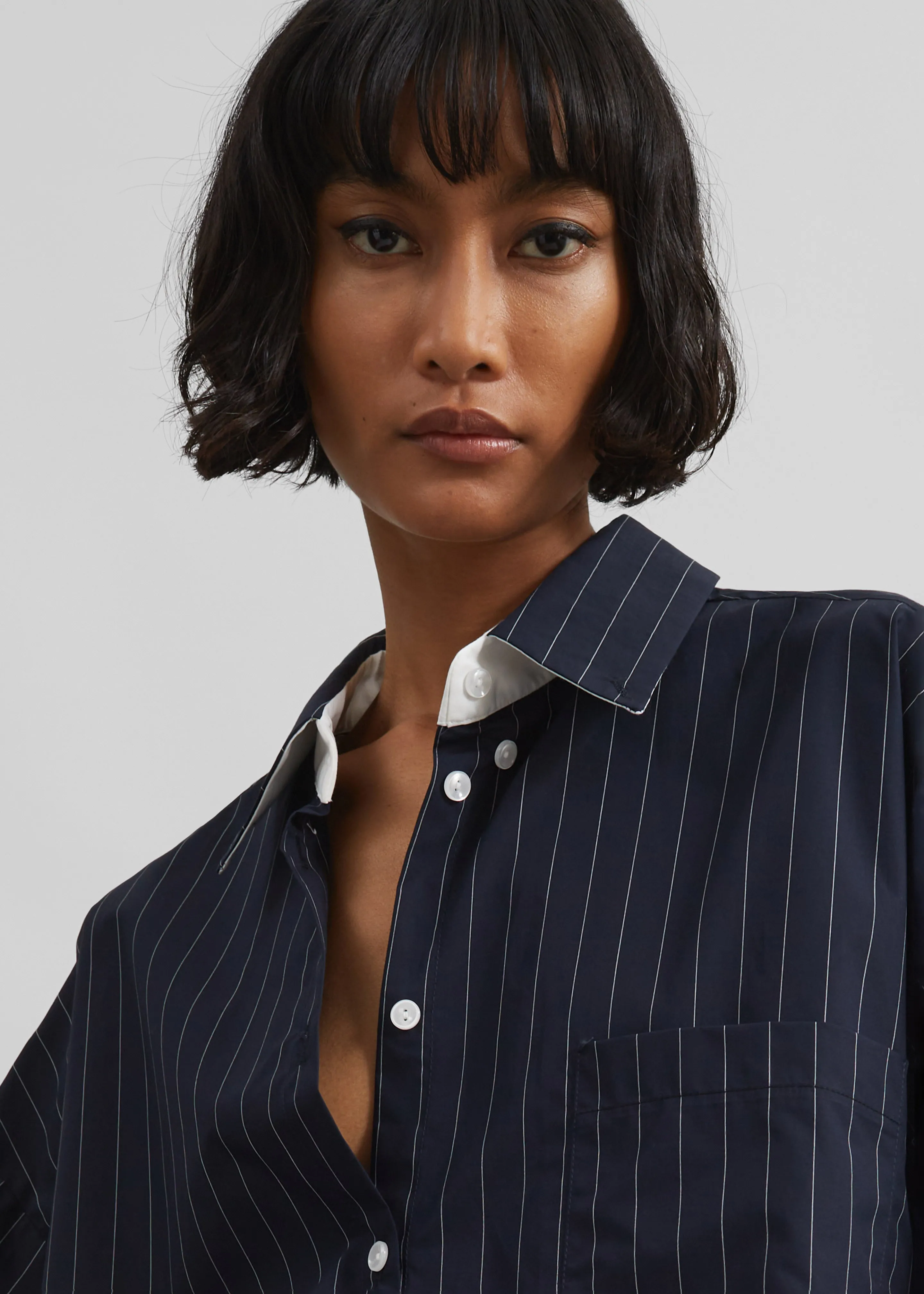 Lorna Shirt - Navy/White Pinstripe sold by Frankie Shop product image thumbnail 5