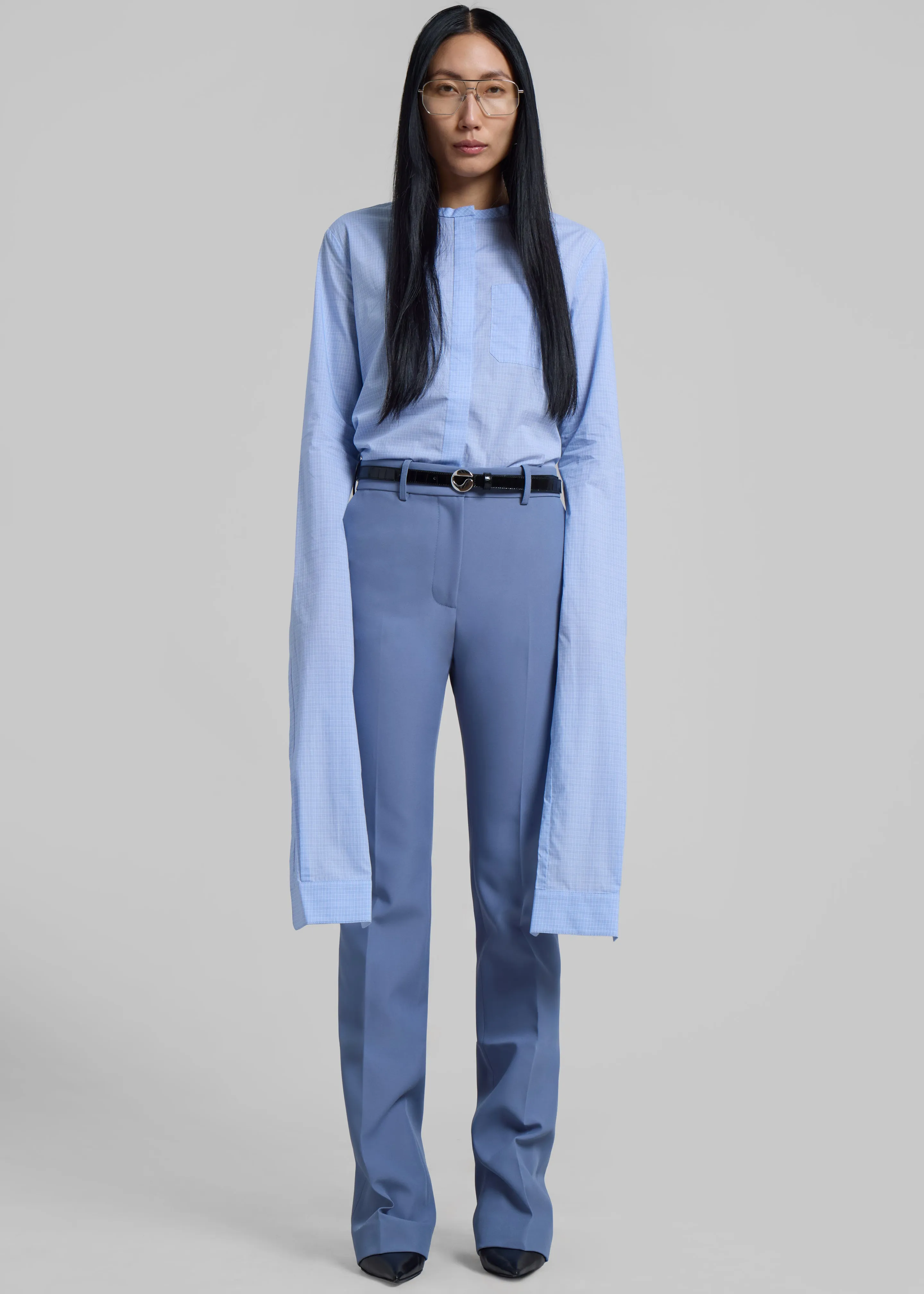 Coperni Straight Tailored Trousers - Blue sold by Frankie Shop