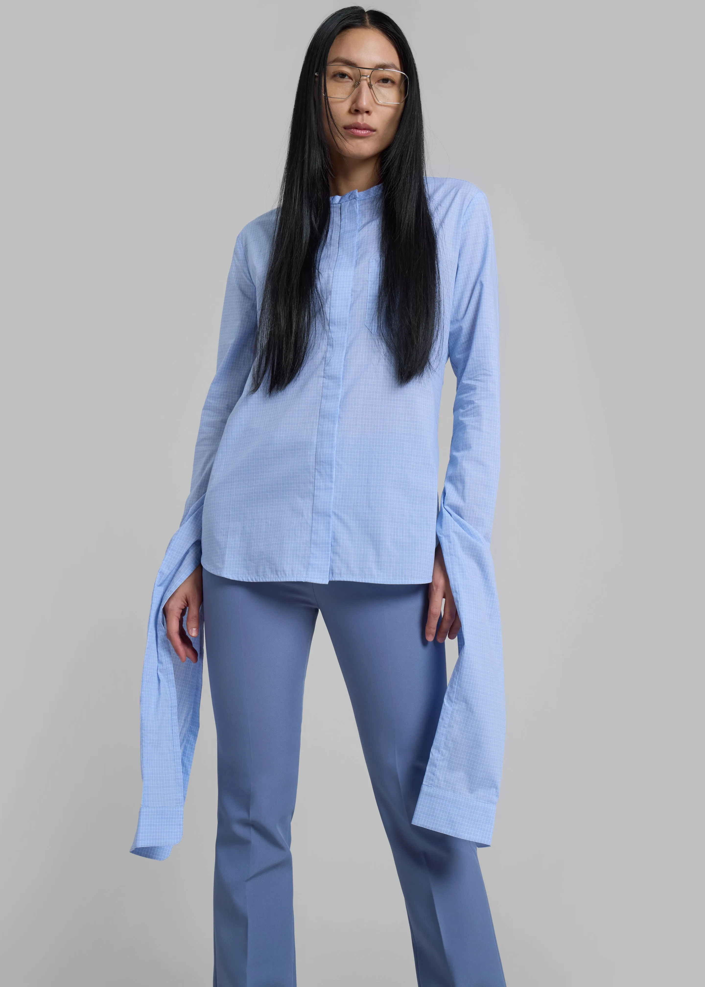 Coperni Knot Sleeve Shirt - Blue/White sold by Frankie Shop product image thumbnail 3