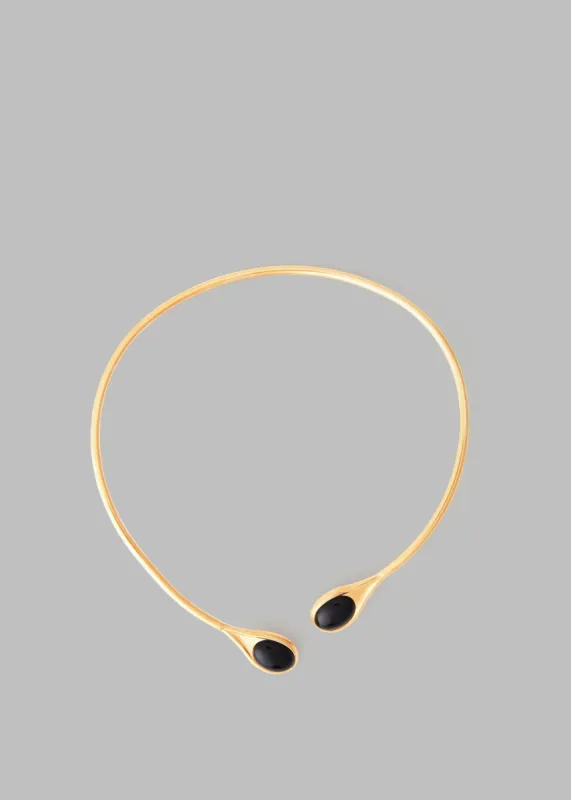 Coperni Open Teardrop Necklace - Black/Gold sold by Frankie Shop