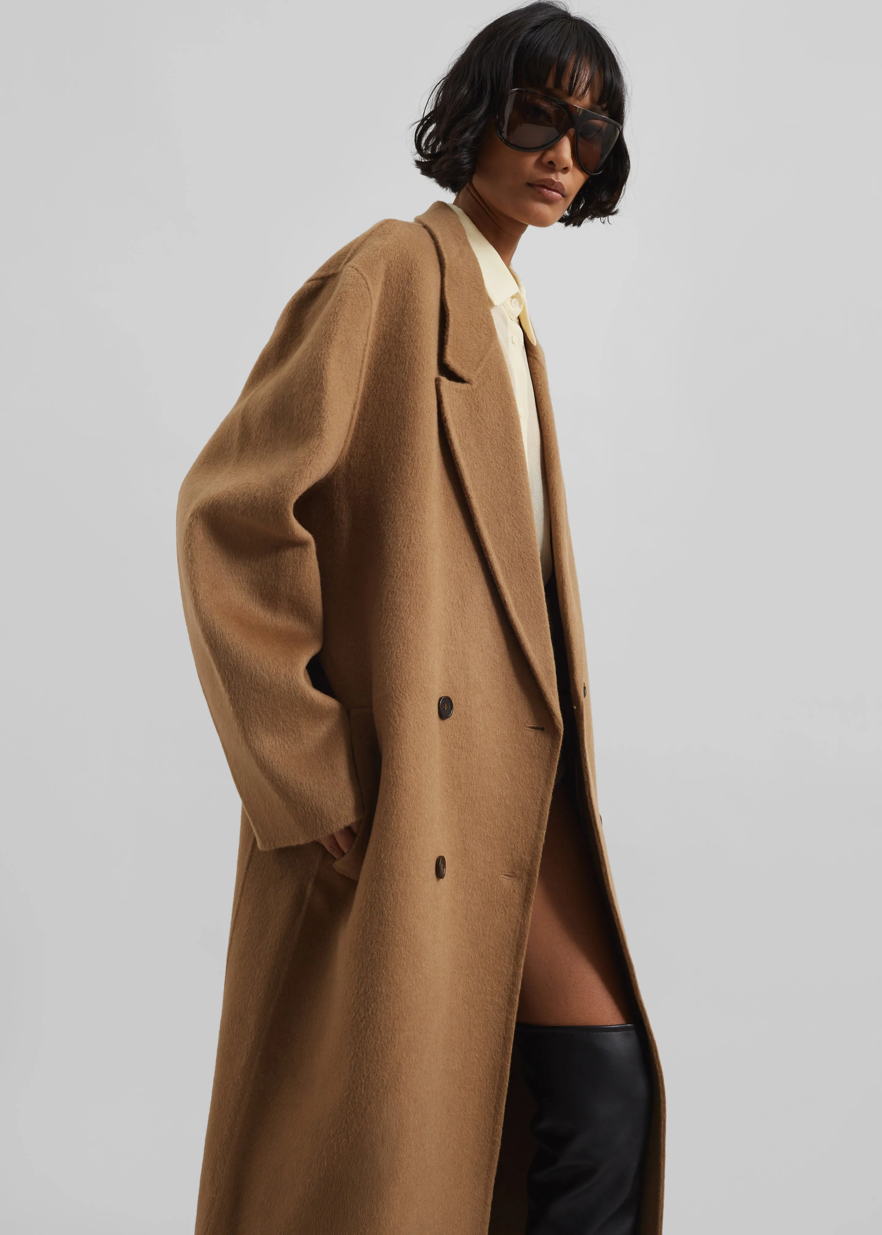 Veonce Oversized Wool Coat - Camel sold by Frankie Shop product image thumbnail 4