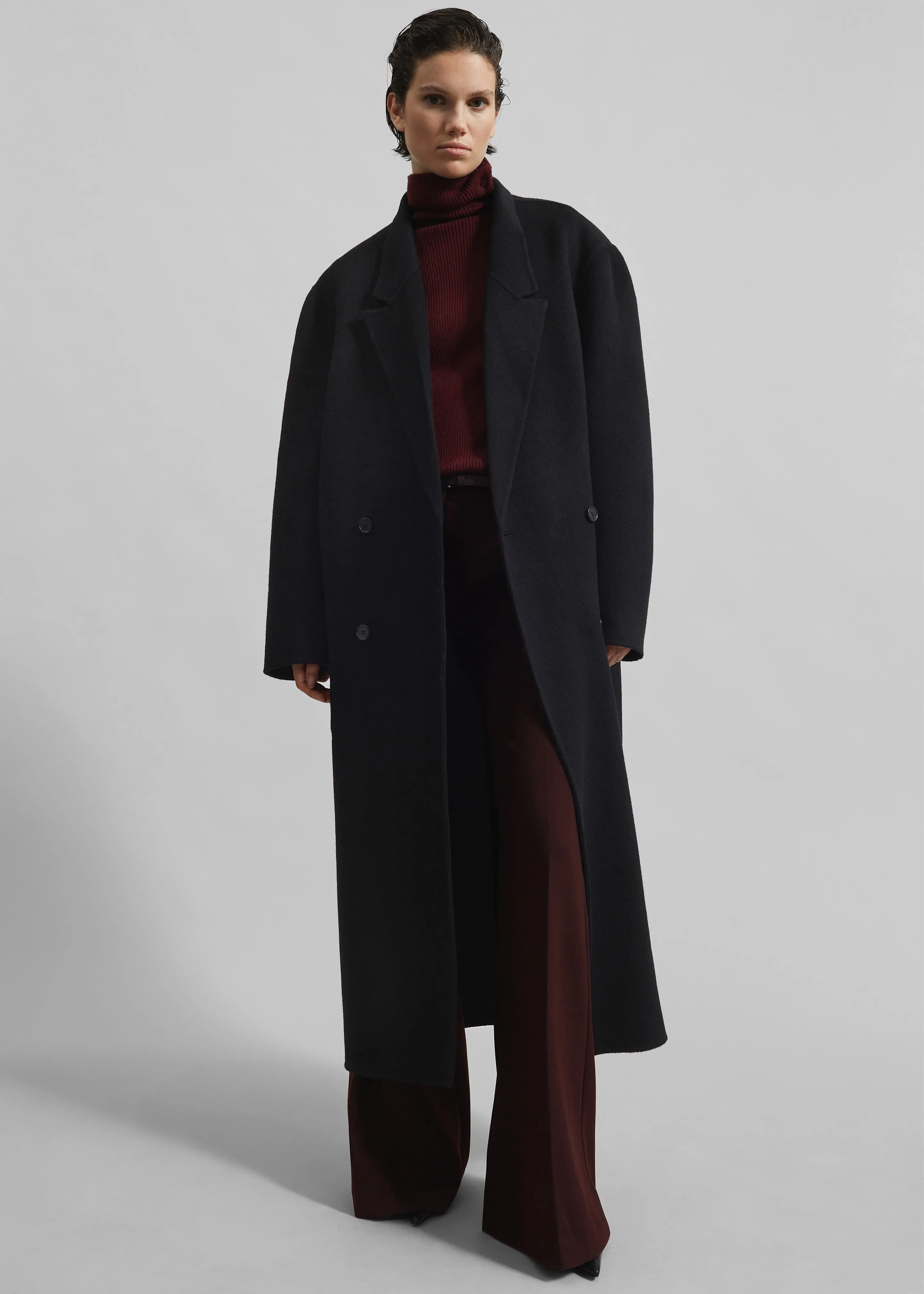 Veonce Oversized Wool Coat - Black sold by Frankie Shop product image thumbnail 2