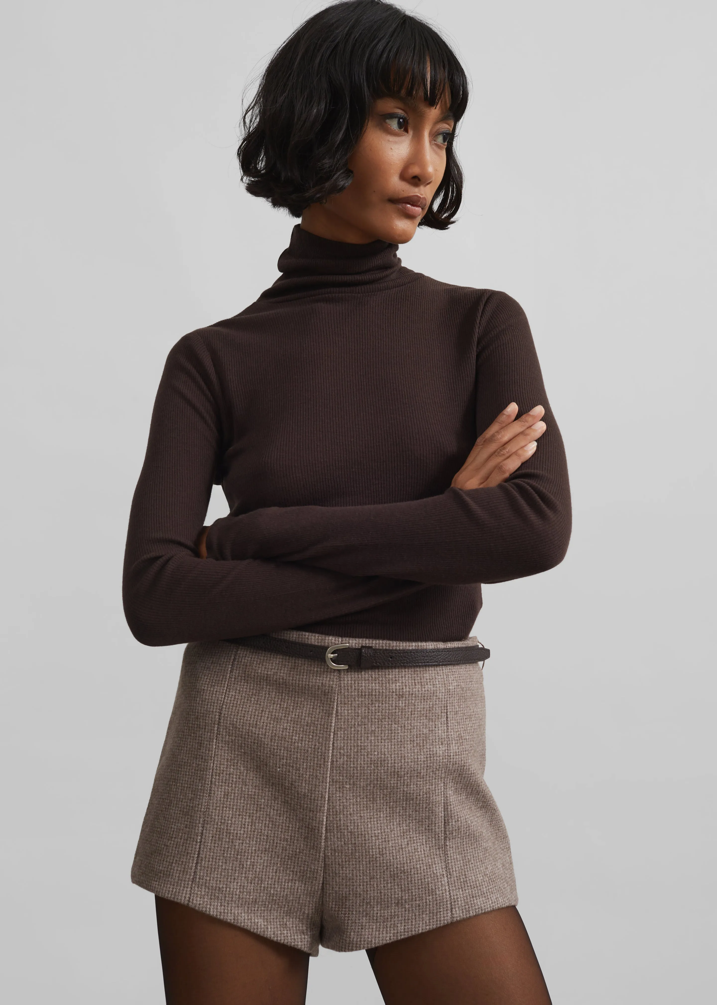 Samsøe Samsøe Sasonnet Turtleneck - Chocolate Torte sold by Frankie Shop product image thumbnail 3