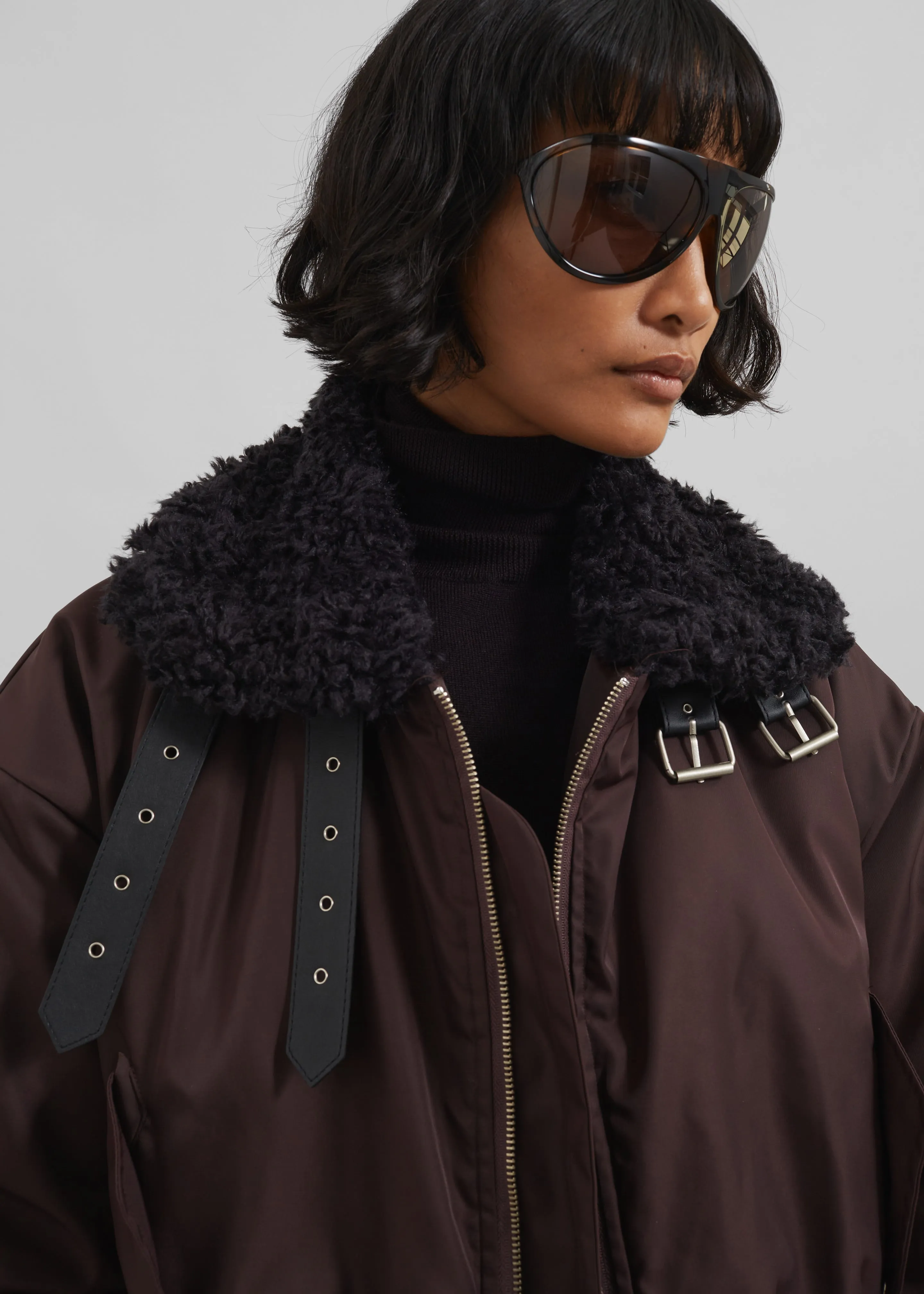 Riano Cropped Bomber Jacket - Burgundy sold by Frankie Shop product image thumbnail 4