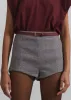Mevra Houndstooth Hot Pants - Grey sold by Frankie Shop