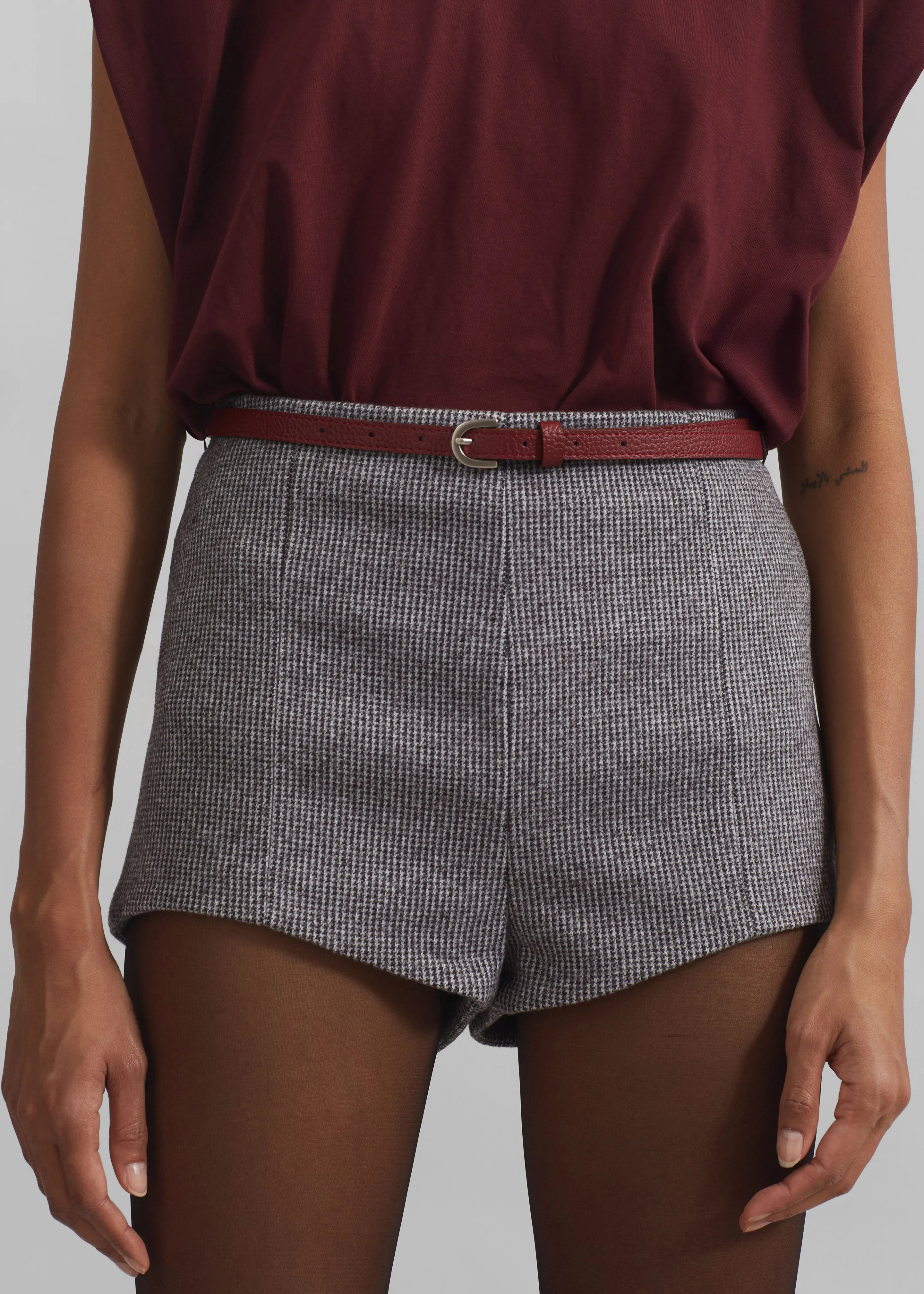 Mevra Houndstooth Hot Pants - Grey sold by Frankie Shop product image thumbnail 2