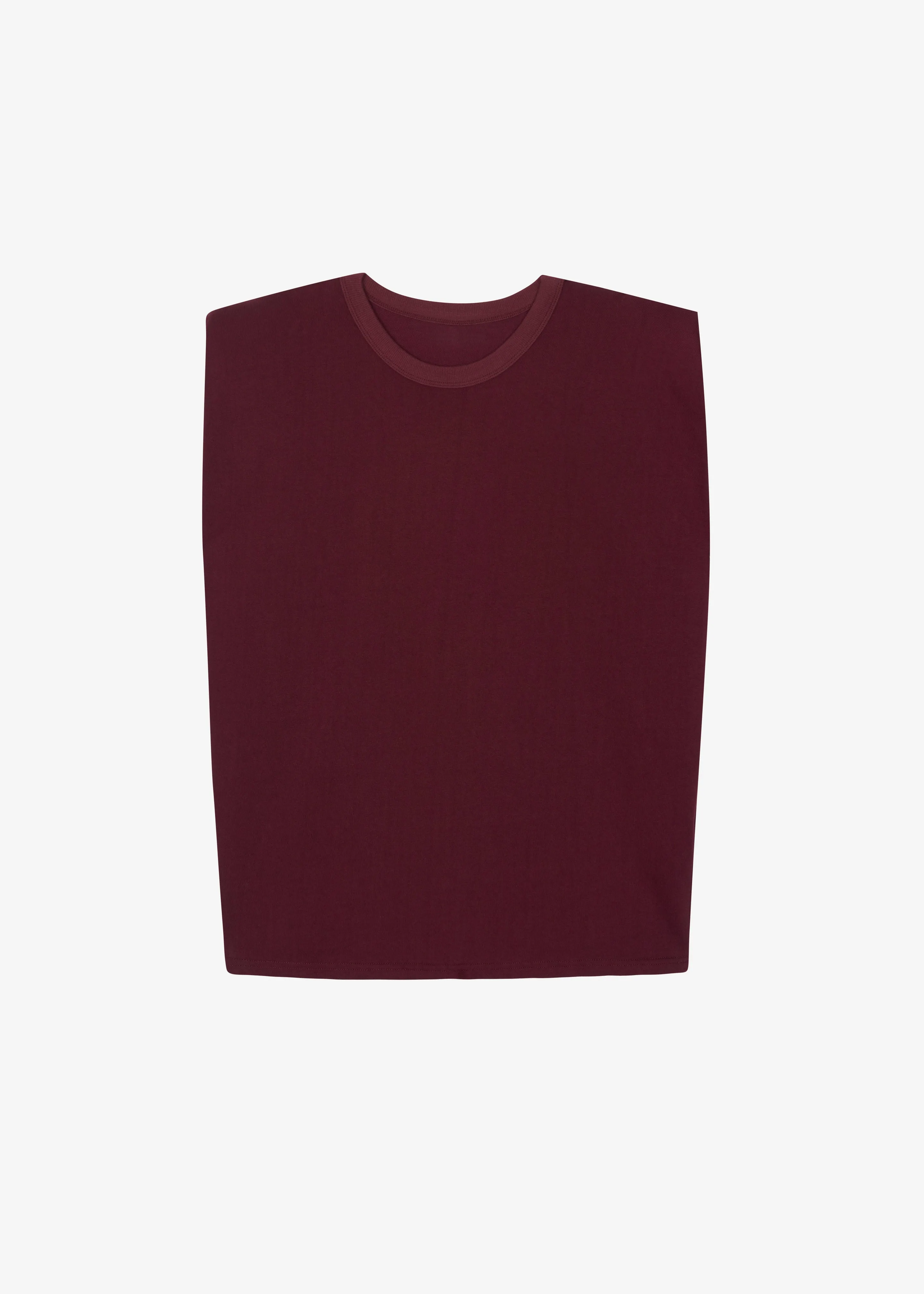 Eva Padded Shoulder Muscle T-Shirt - Burgundy sold by Frankie Shop product image thumbnail 5