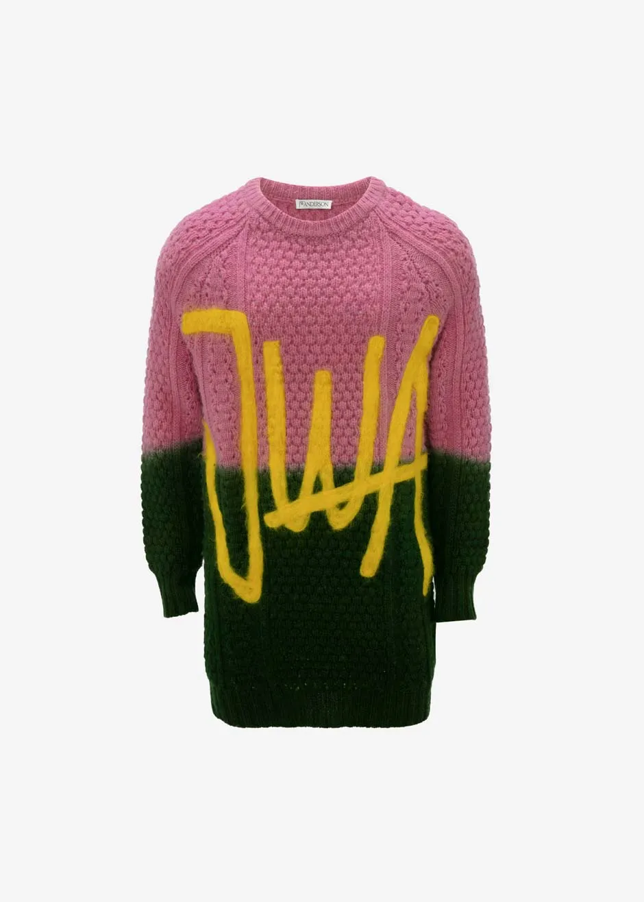 JW Anderson Cable Crewneck Mini Dress - Pink/Green sold by Frankie Shop product image thumbnail 5