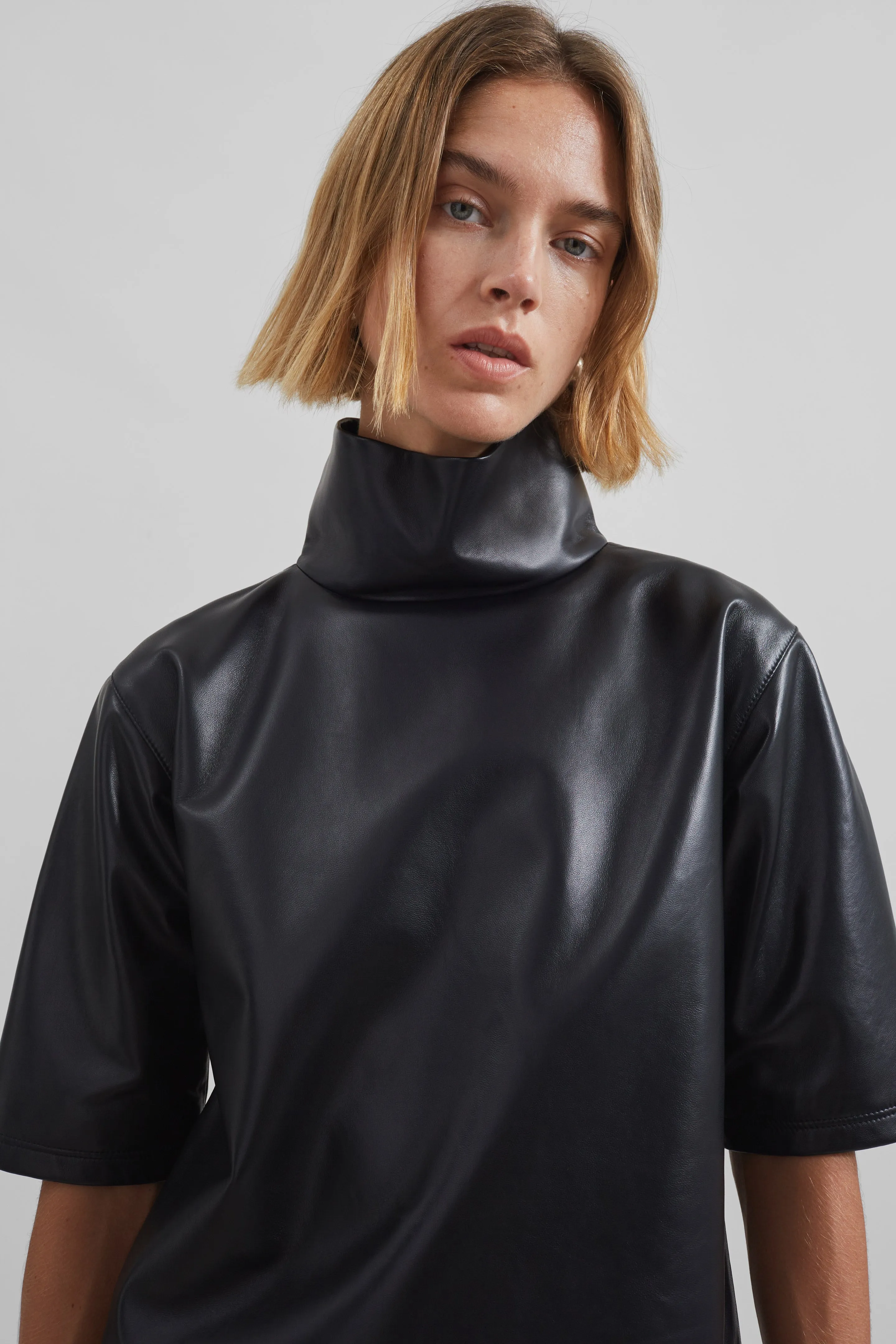 Shiloh Leather Mock Neck Top - Black sold by Frankie Shop product image thumbnail 5