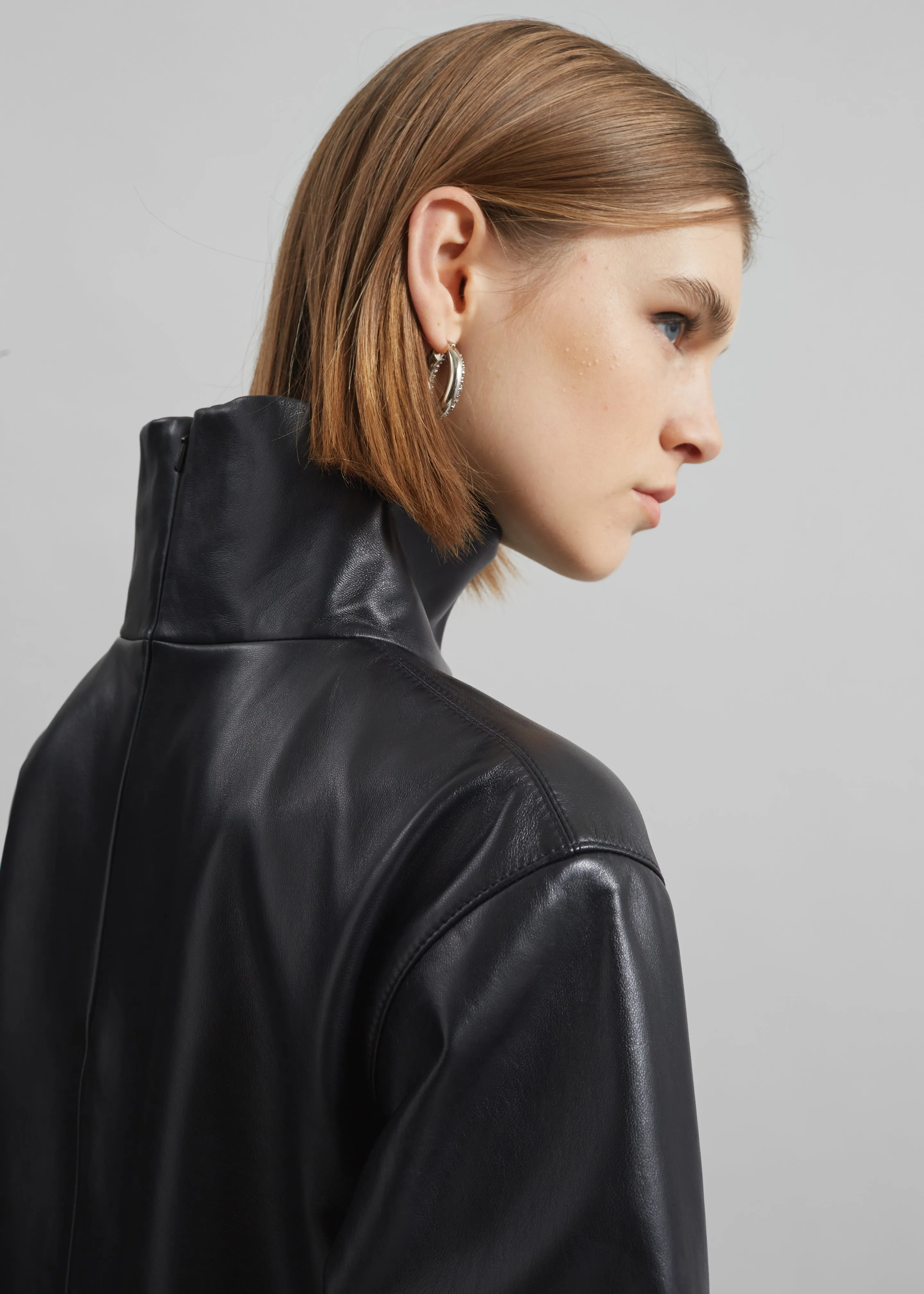 Shiloh Leather Mock Neck Top - Black sold by Frankie Shop product image thumbnail 3