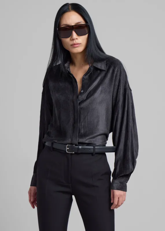 Serin Corduroy Shirt - Black sold by Frankie Shop
