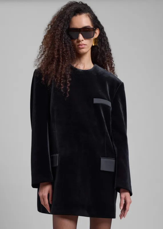 Madison Mini Velvet Dress - Black sold by Frankie Shop