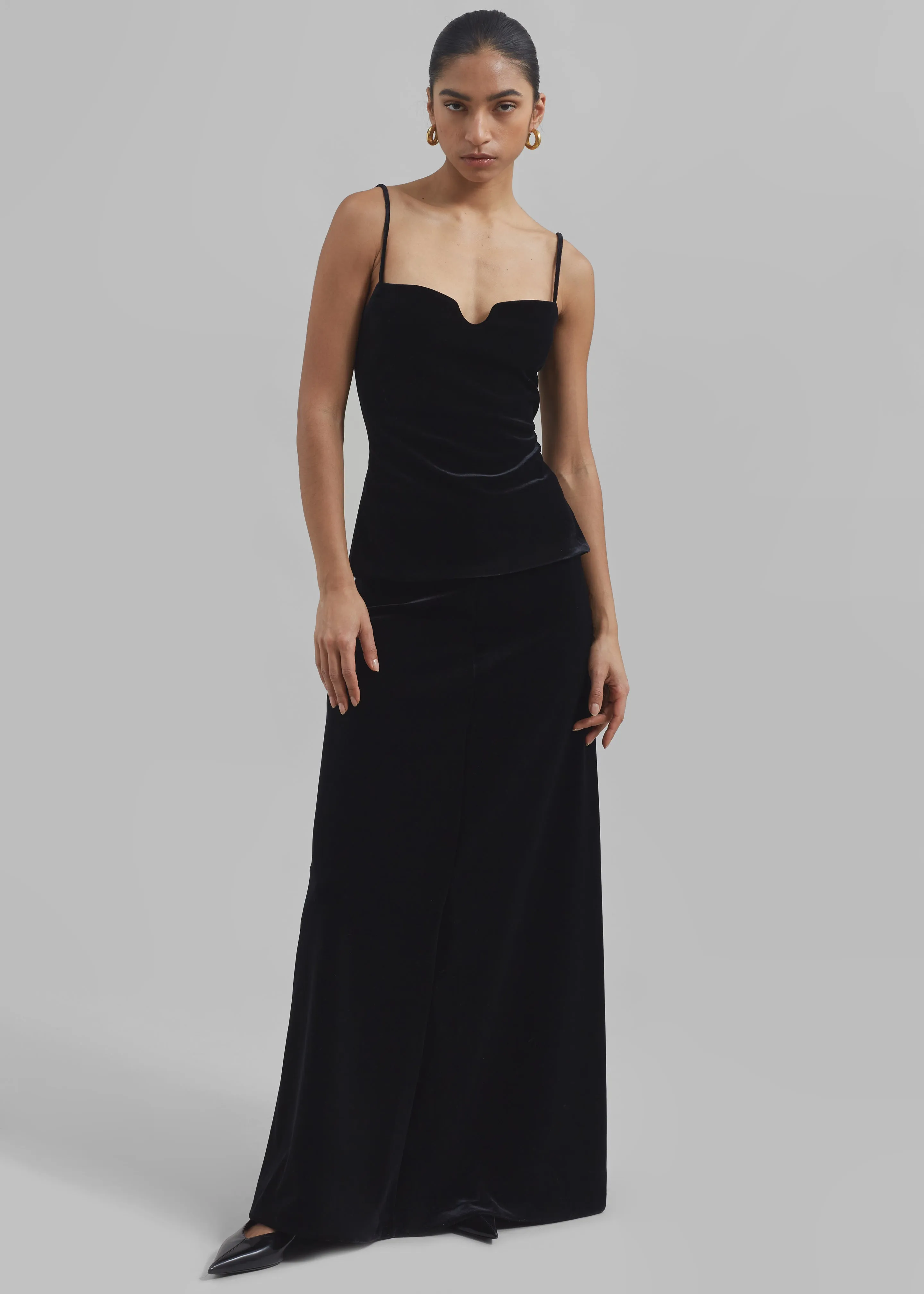 Lucia Velvet Maxi Skirt - Black sold by Frankie Shop product image thumbnail 4