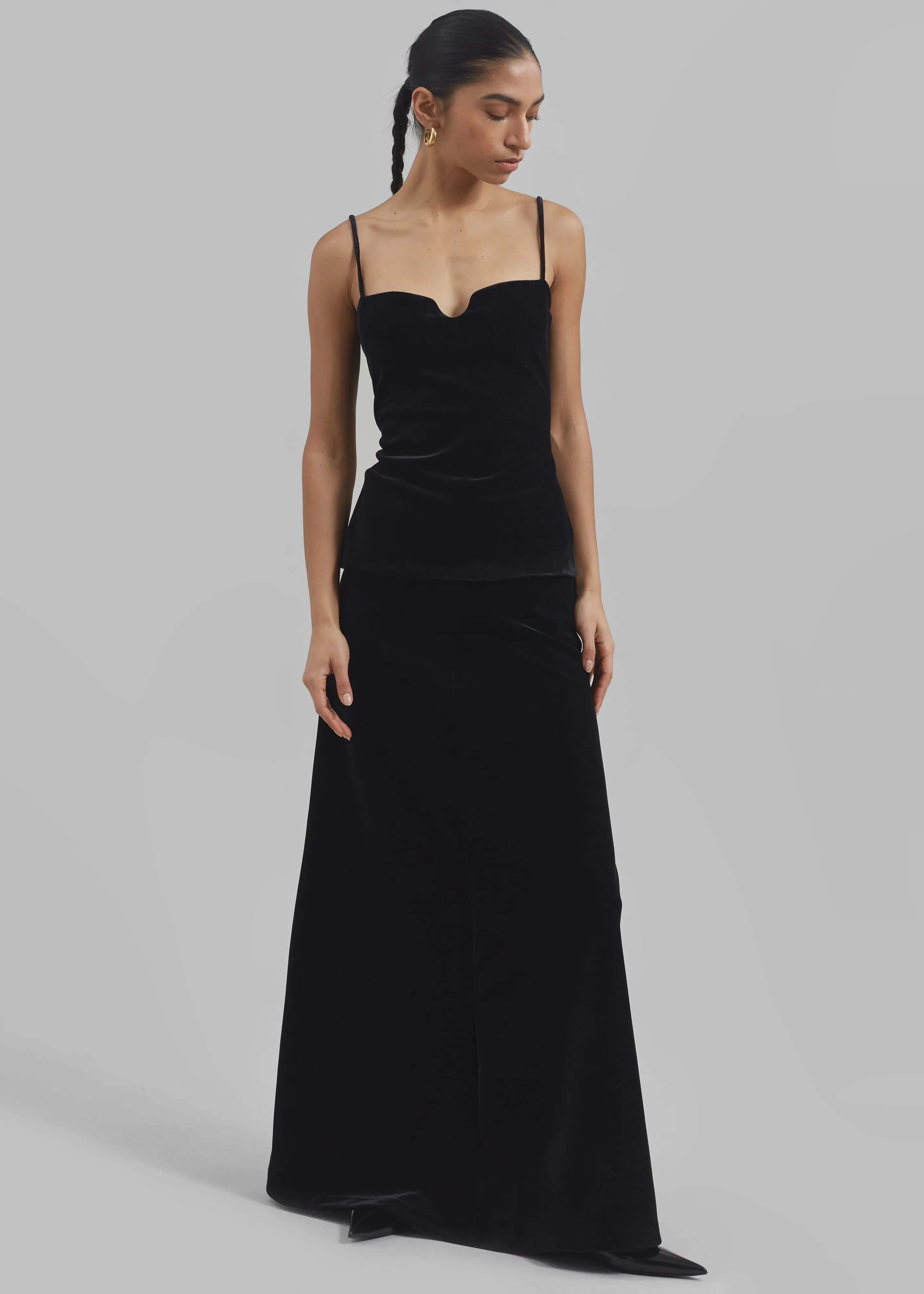 Lucia Velvet Tank - Black sold by Frankie Shop product image thumbnail 3